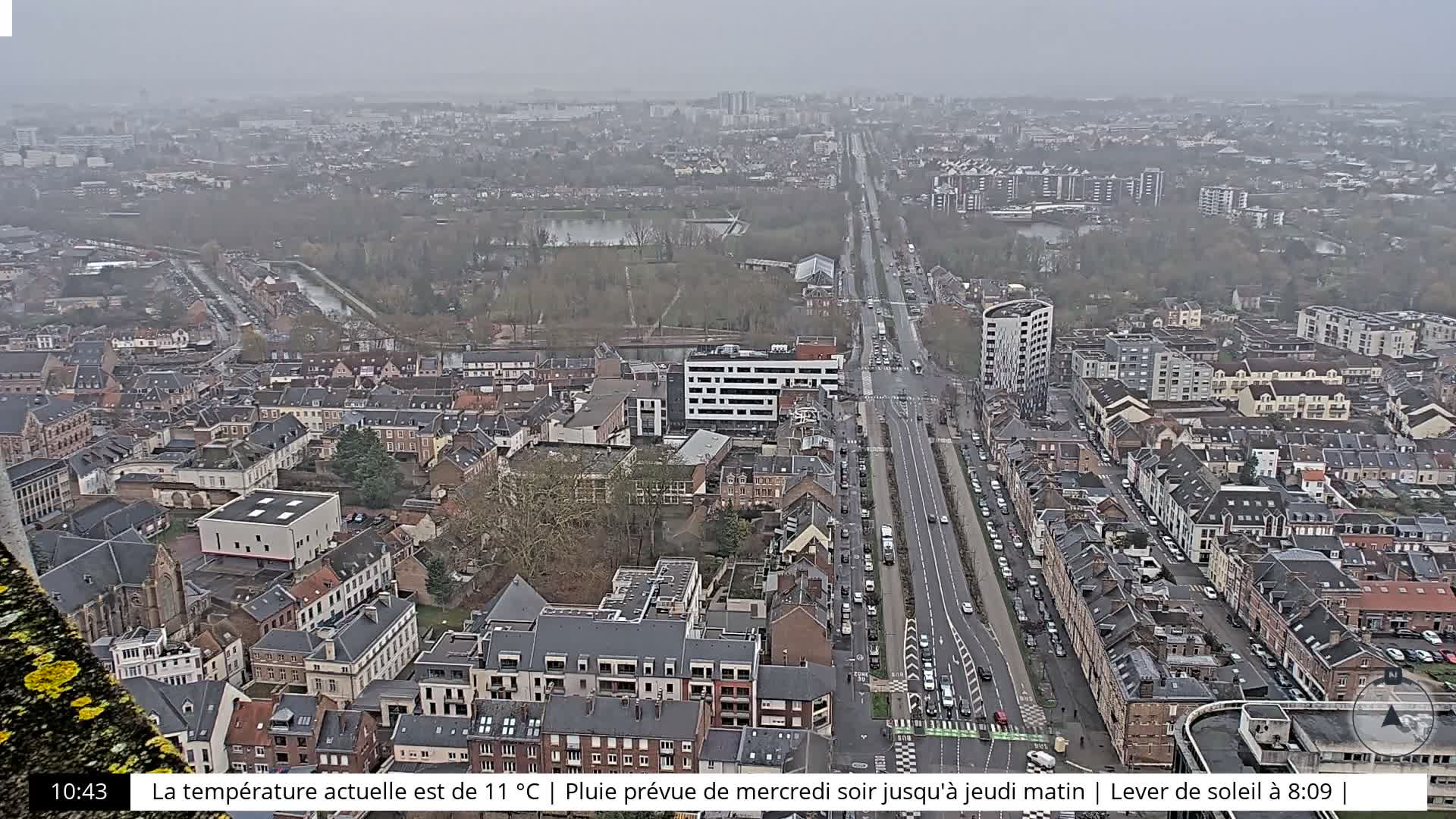 Amiens City Skyline 360 Live Cam- Amiens, Somme, Hauts-de-France, France