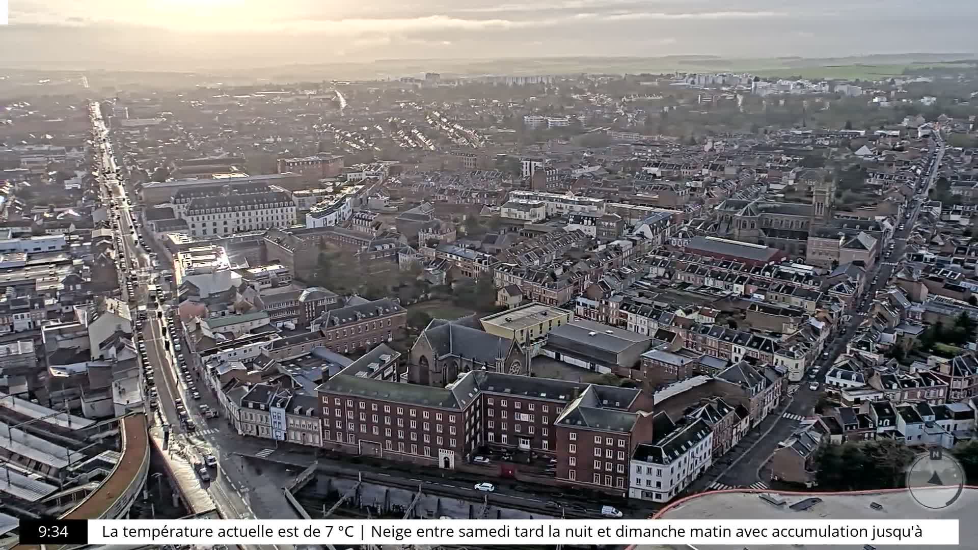 Amiens City Skyline 360 Live Cam- Amiens, Somme, Hauts-de-France, France