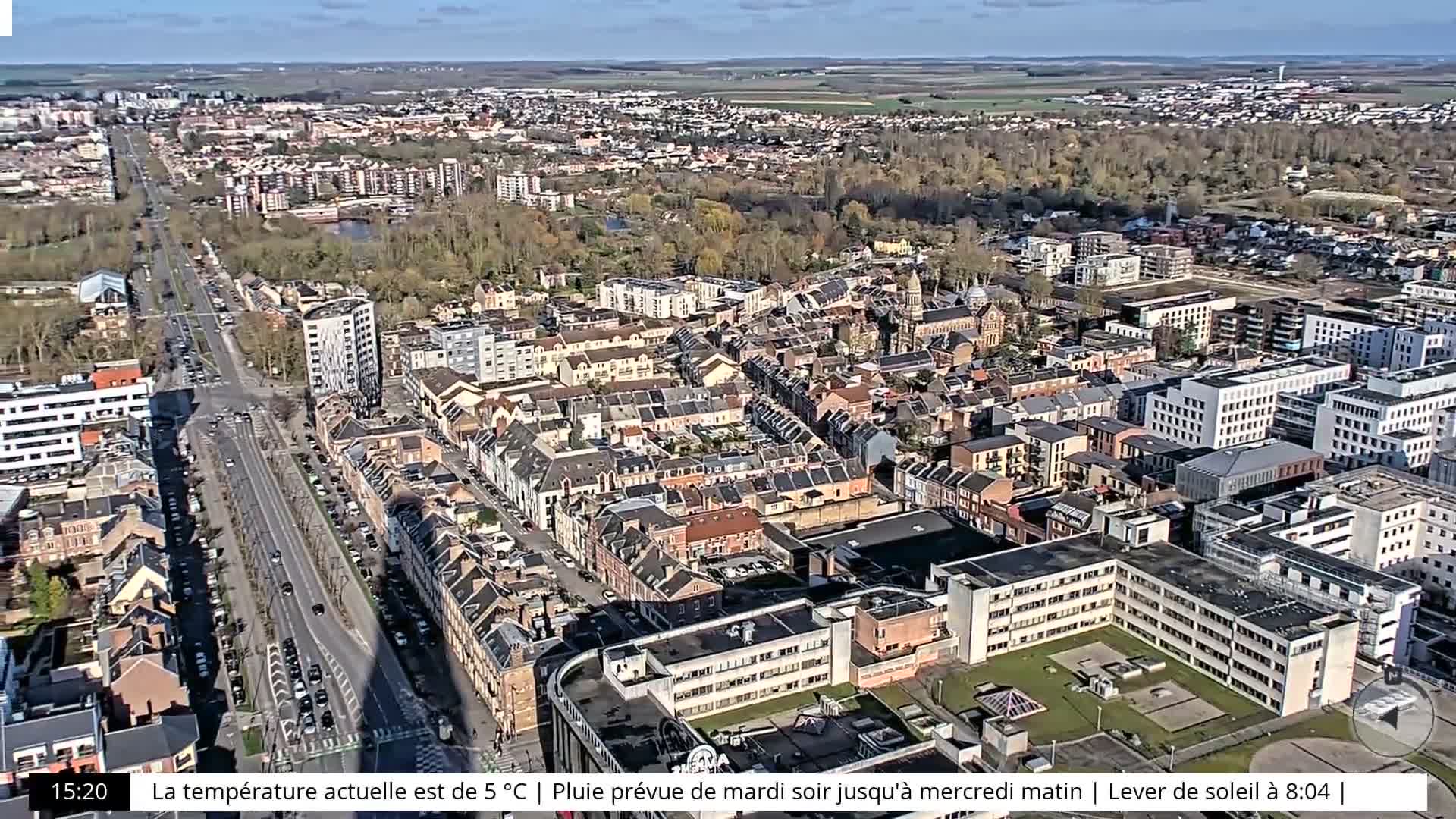 Amiens City Skyline 360 Live Cam- Amiens, Somme, Hauts-de-France, France