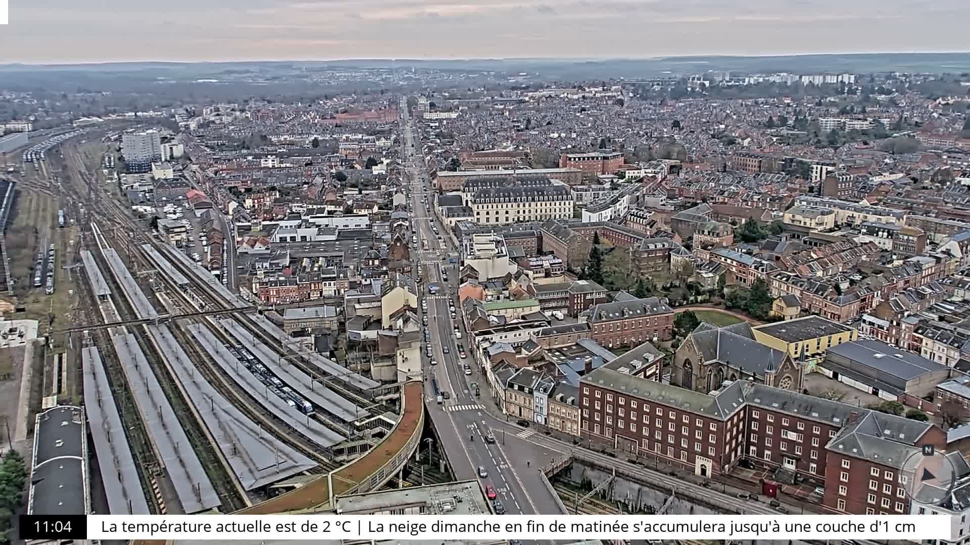 Amiens City Skyline 360 Live Cam- Amiens, Somme, Hauts-de-France, France