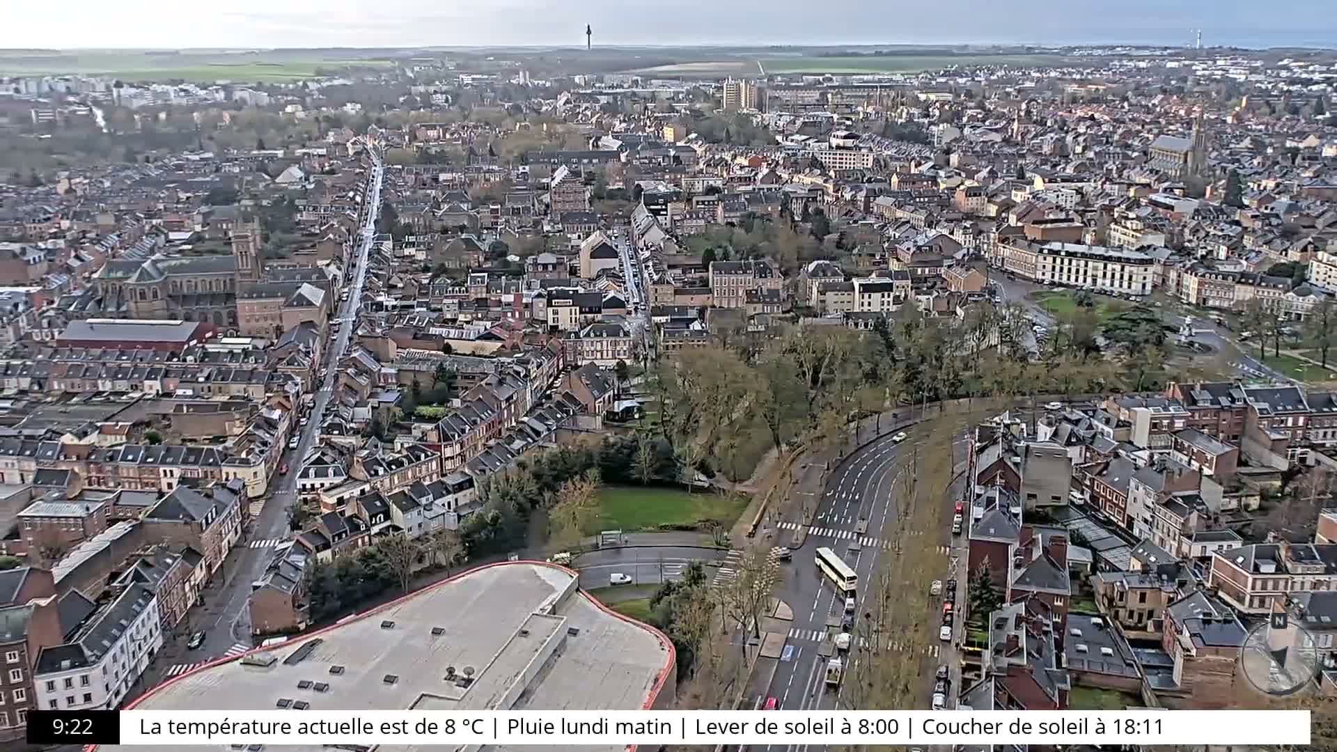 Amiens City Skyline 360 Live Cam- Amiens, Somme, Hauts-de-France, France