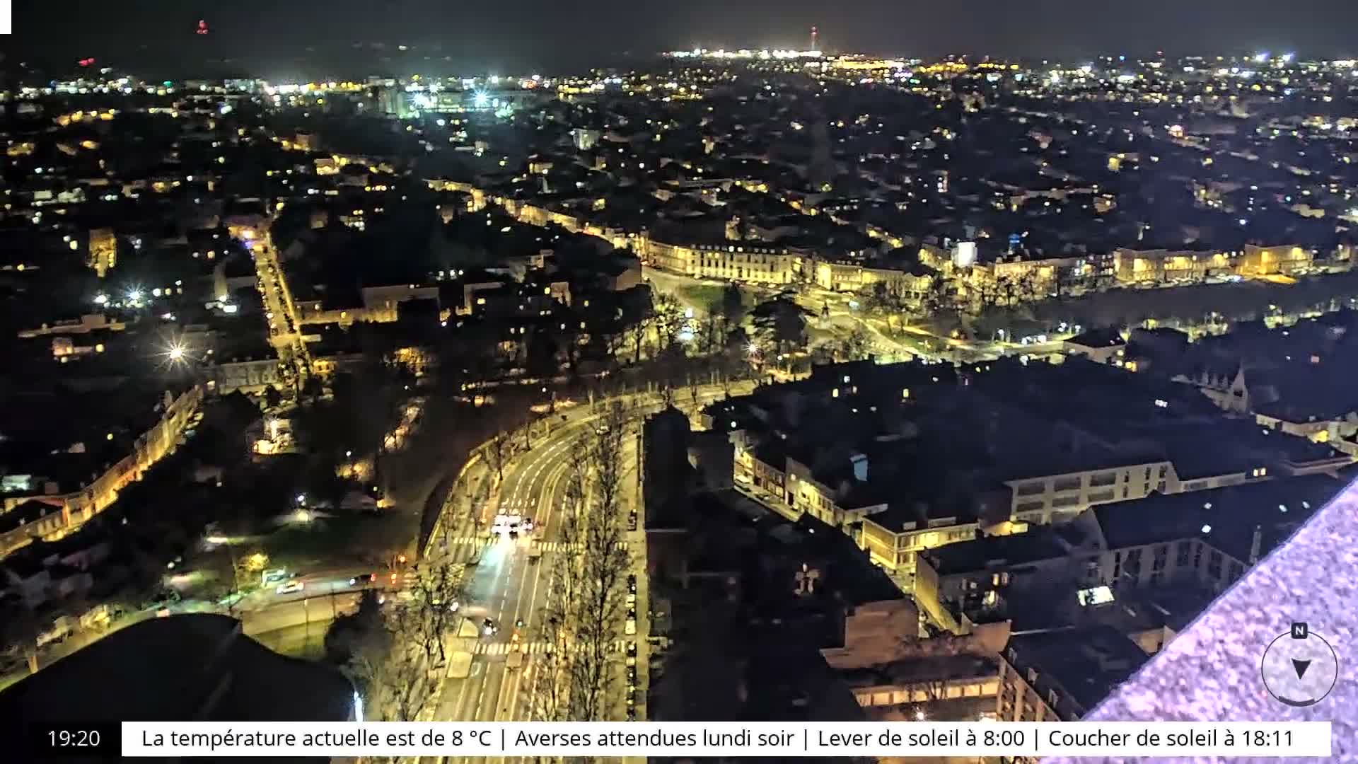 Amiens City Skyline 360 Live Cam- Amiens, Somme, Hauts-de-France, France