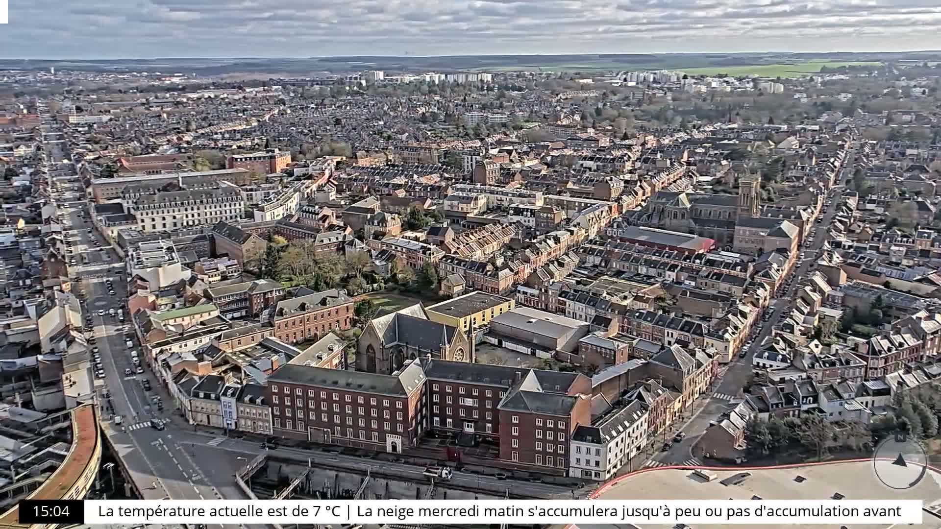 Amiens City Skyline 360 Live Cam- Amiens, Somme, Hauts-de-France, France