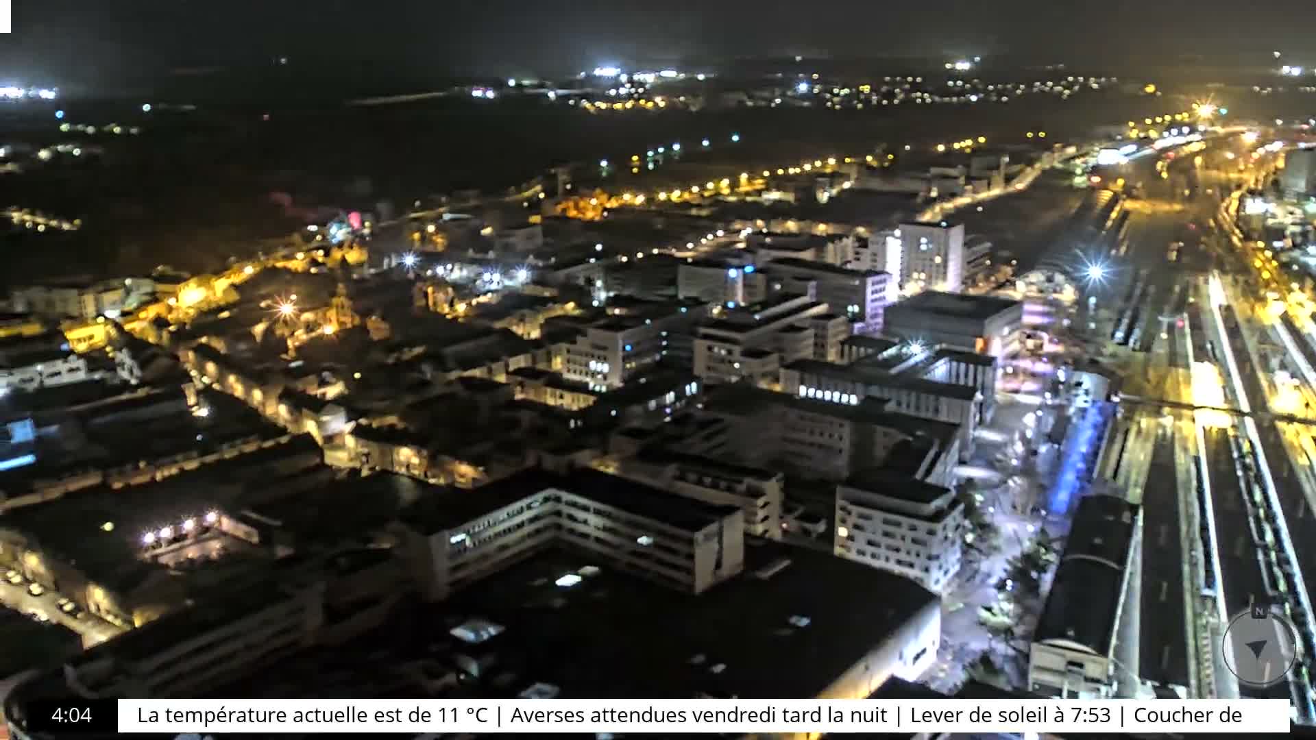 Amiens City Skyline 360 Live Cam- Amiens, Somme, Hauts-de-France, France