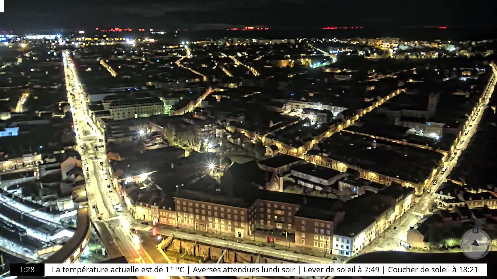 Amiens City Skyline 360 Live Cam- Amiens, Somme, Hauts-de-France, France