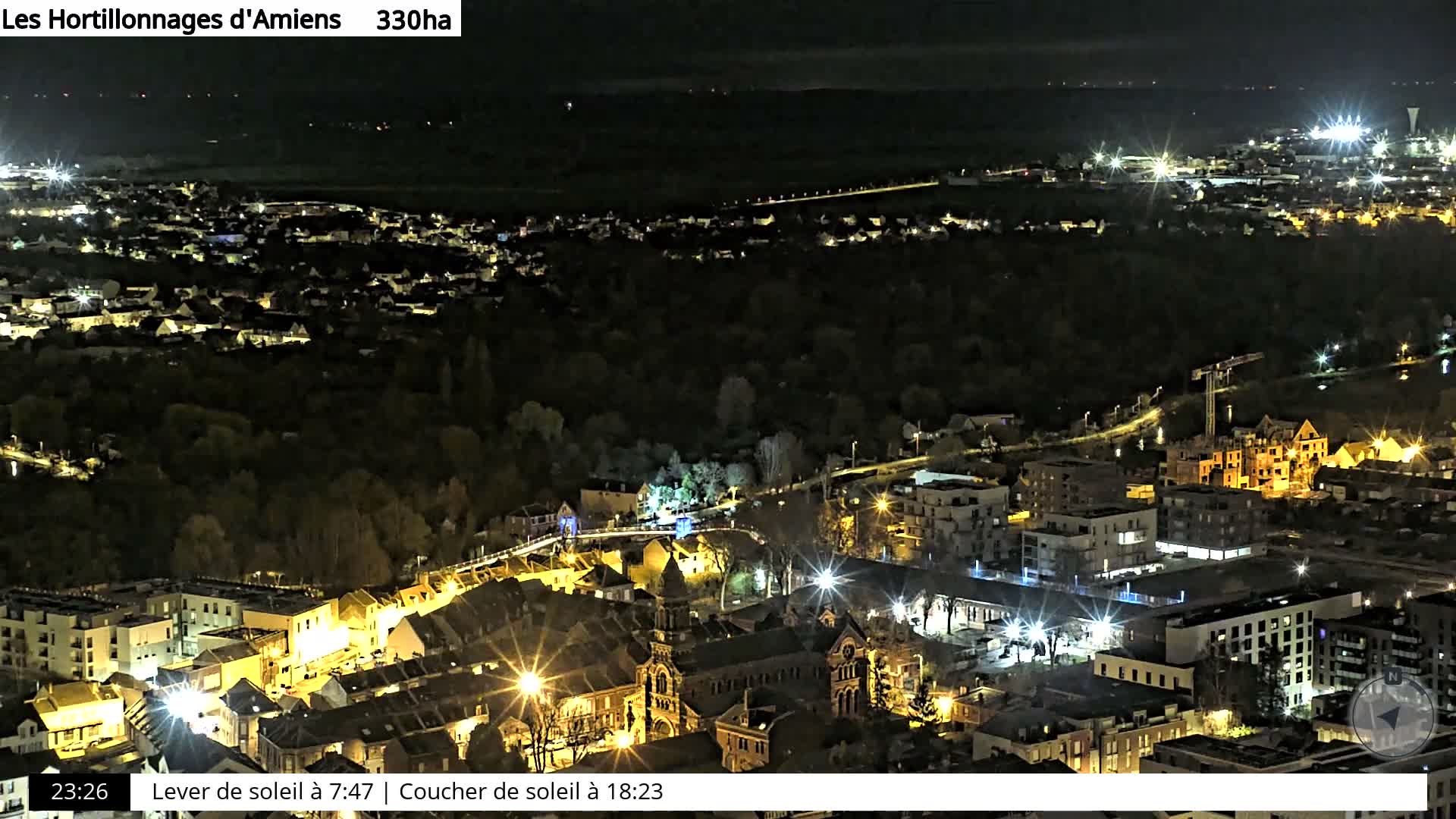 Amiens City Skyline 360 Live Cam- Amiens, Somme, Hauts-de-France, France