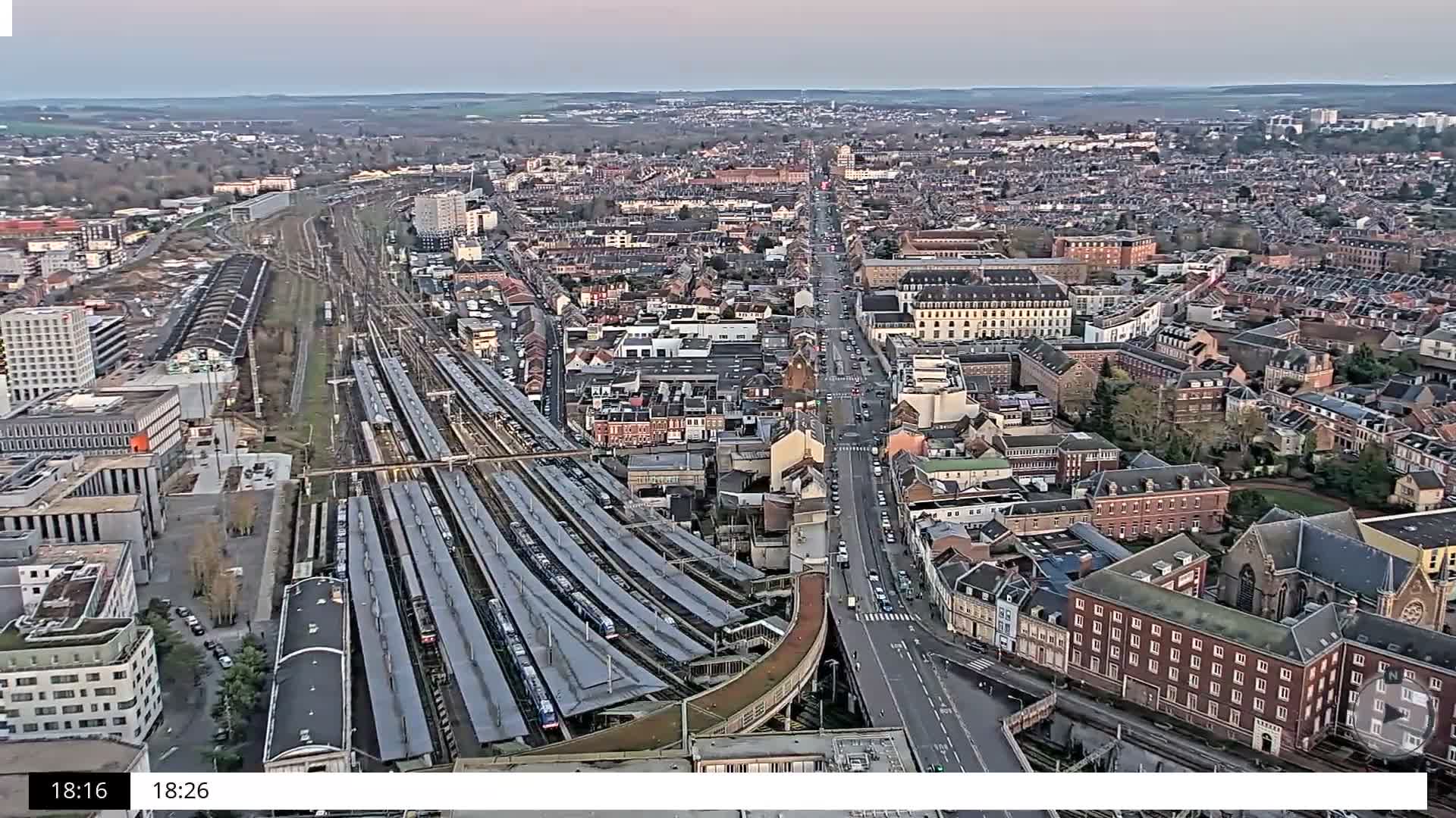 Amiens City Skyline 360 Live Cam- Amiens, Somme, Hauts-de-France, France