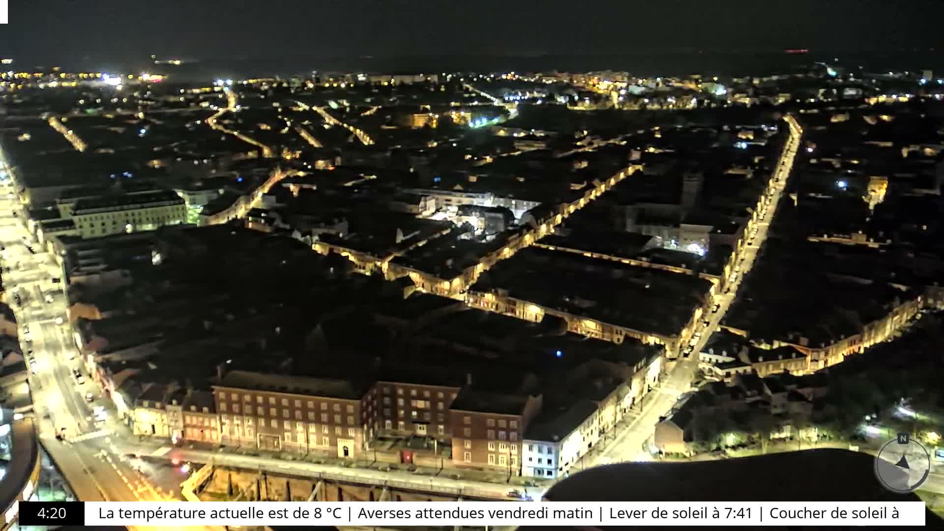 Amiens City Skyline 360 Live Cam- Amiens, Somme, Hauts-de-France, France