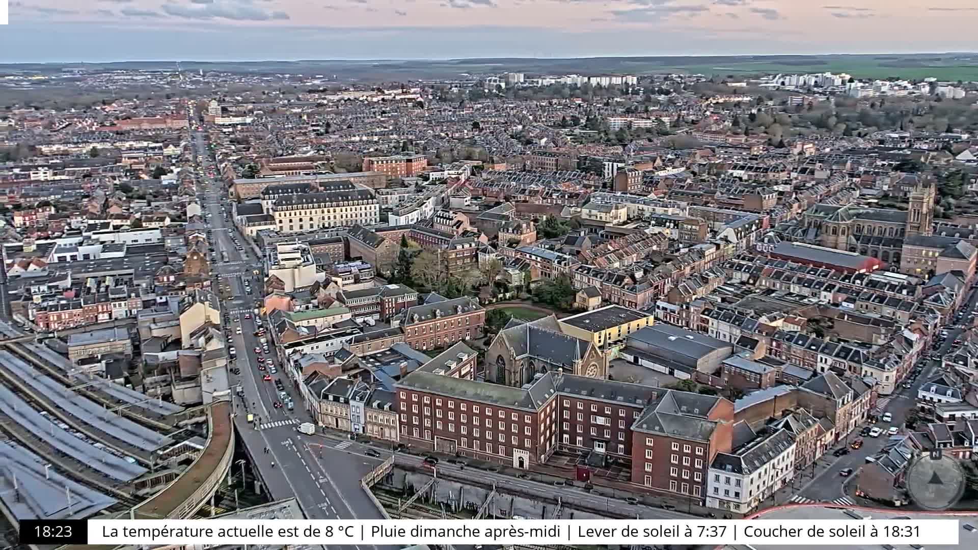 Amiens City Skyline 360 Live Cam- Amiens, Somme, Hauts-de-France, France