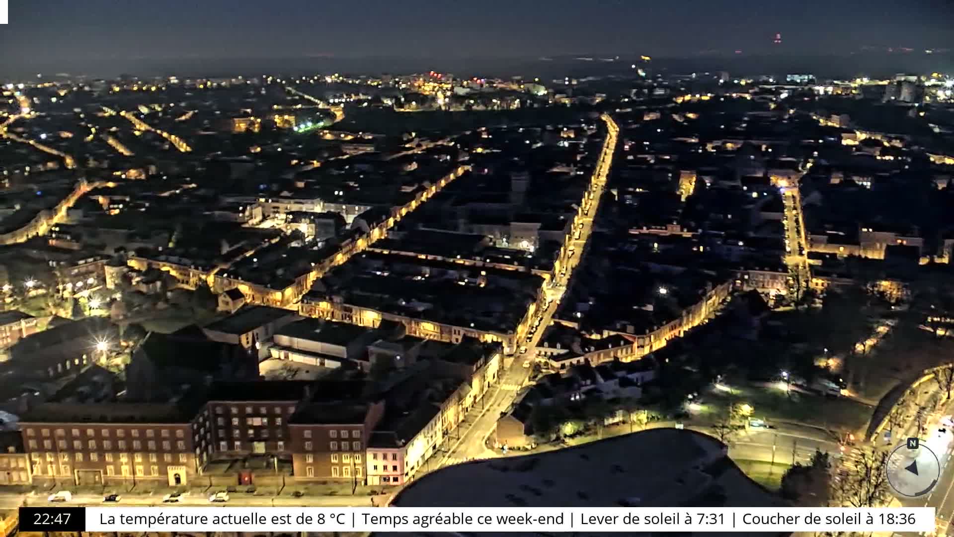 Amiens City Skyline 360 Live Cam- Amiens, Somme, Hauts-de-France, France