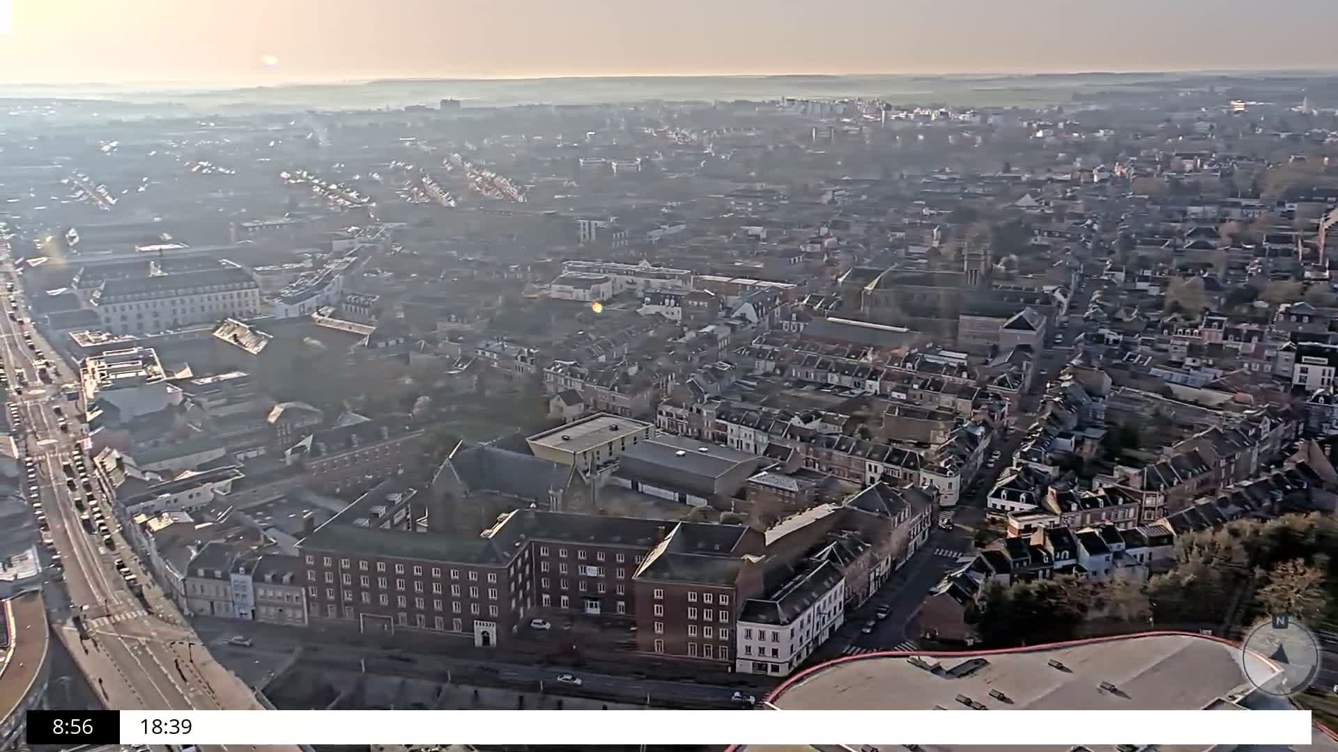 Amiens City Skyline 360 Live Cam- Amiens, Somme, Hauts-de-France, France