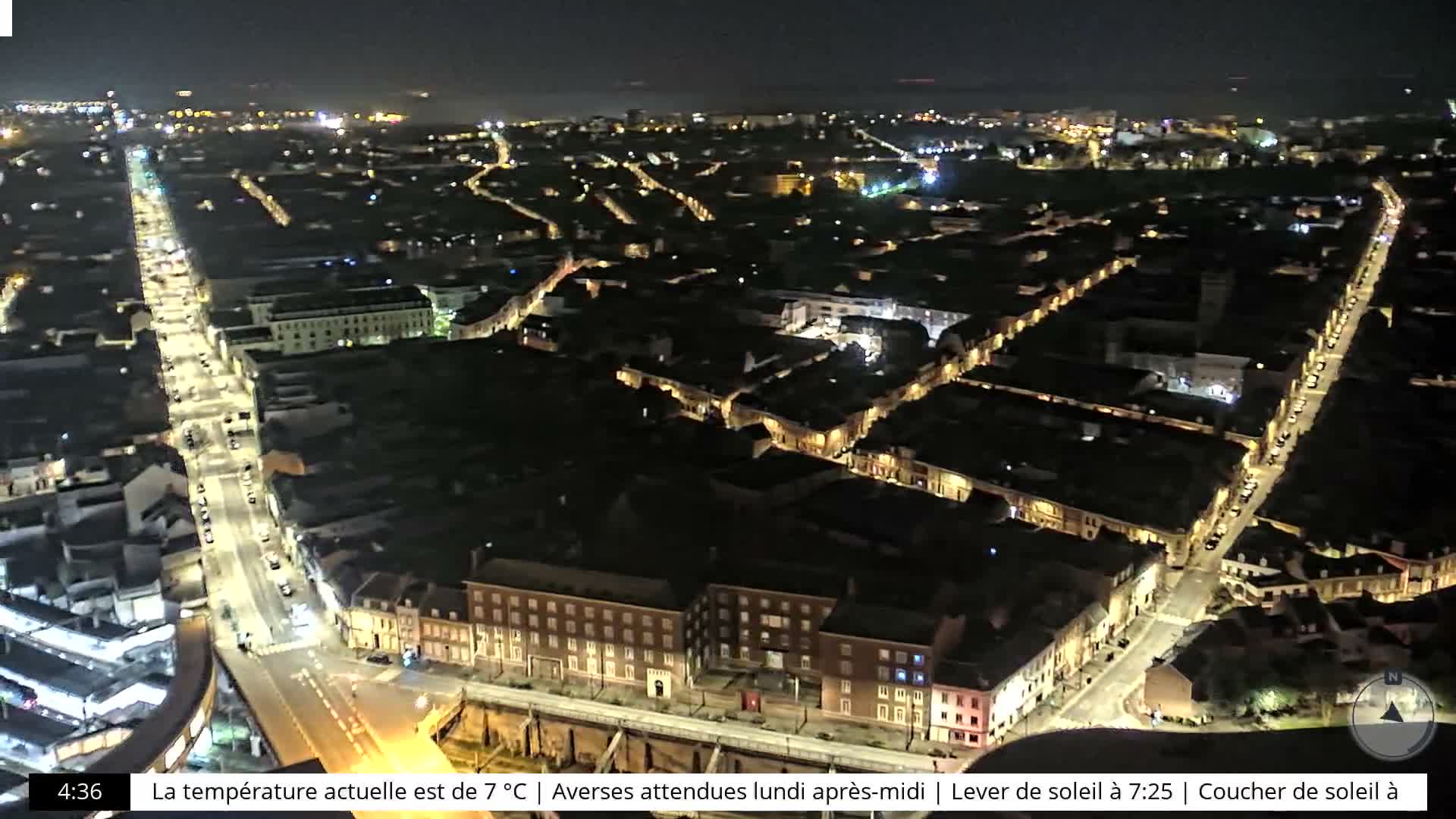 Amiens City Skyline 360 Live Cam- Amiens, Somme, Hauts-de-France, France