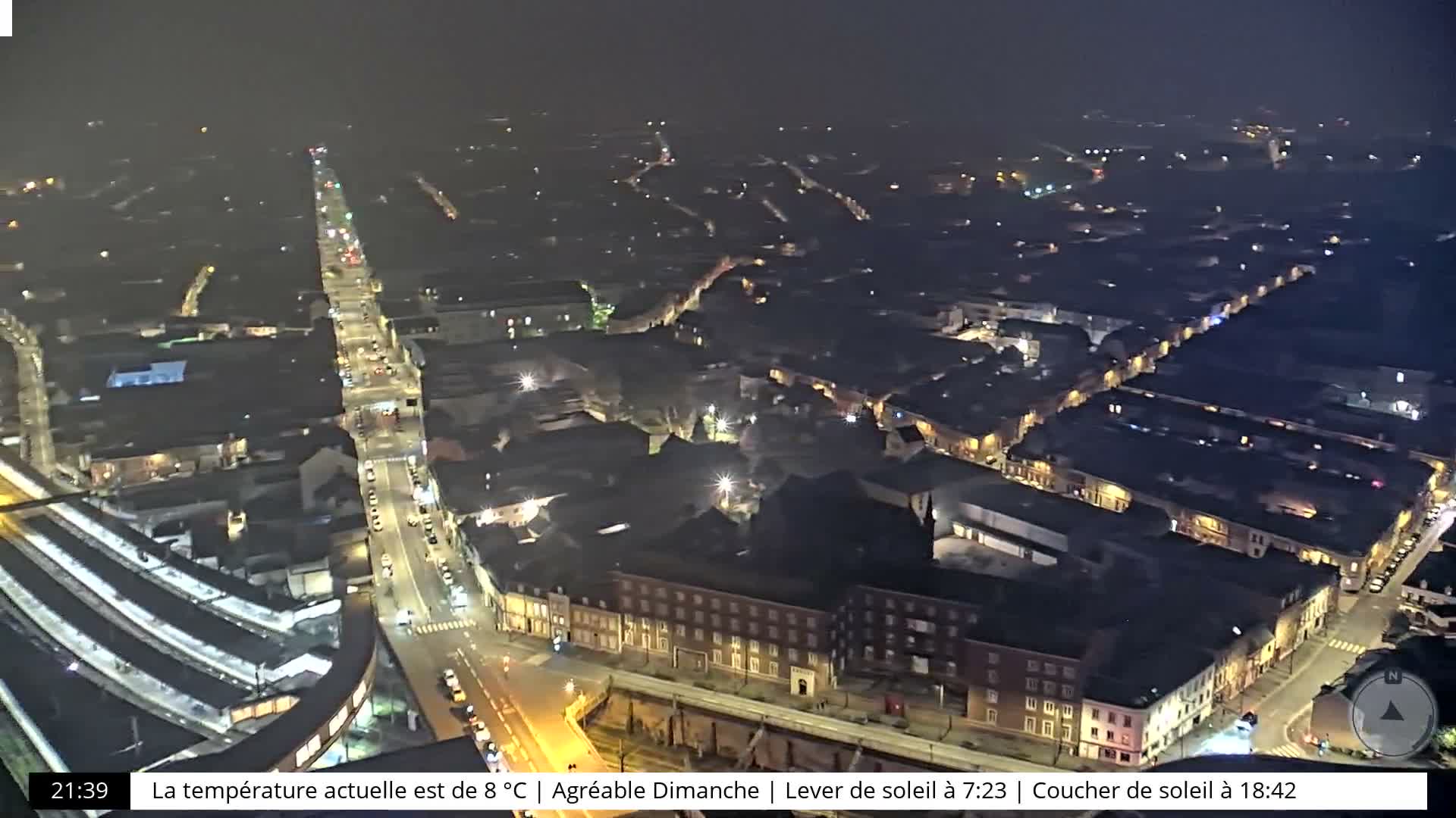 Amiens City Skyline 360 Live Cam- Amiens, Somme, Hauts-de-France, France
