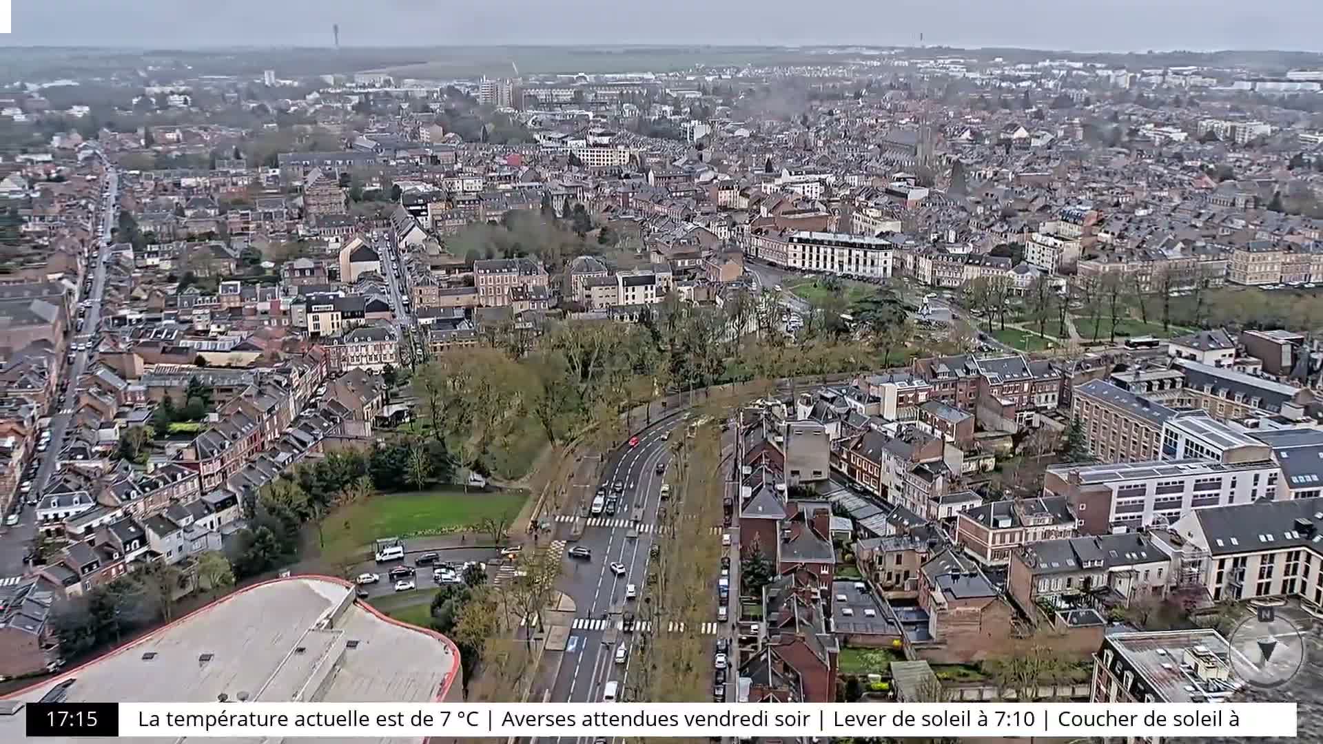 Amiens City Skyline 360 Live Cam- Amiens, Somme, Hauts-de-France, France