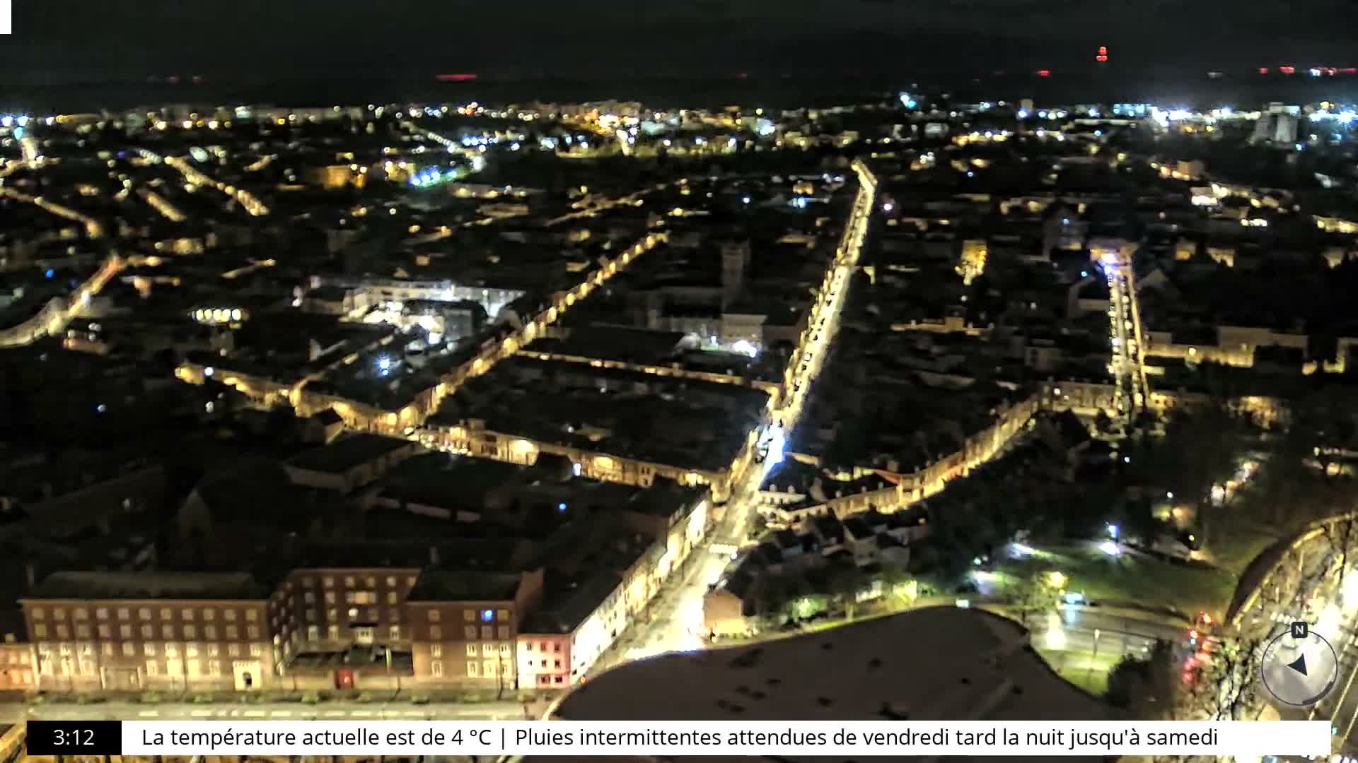 Amiens City Skyline 360 Live Cam- Amiens, Somme, Hauts-de-France, France