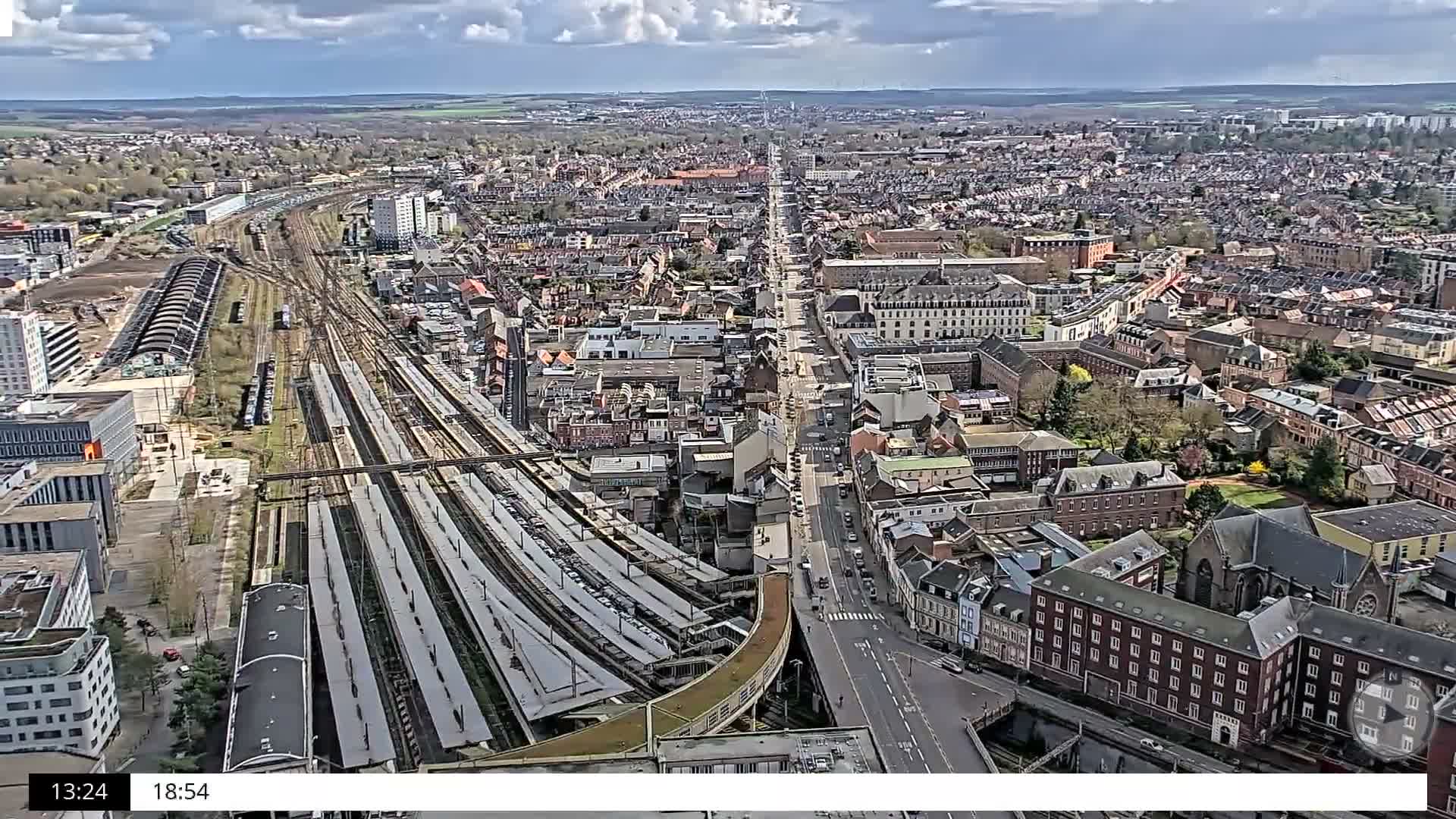 Amiens City Skyline 360 Live Cam- Amiens, Somme, Hauts-de-France, France