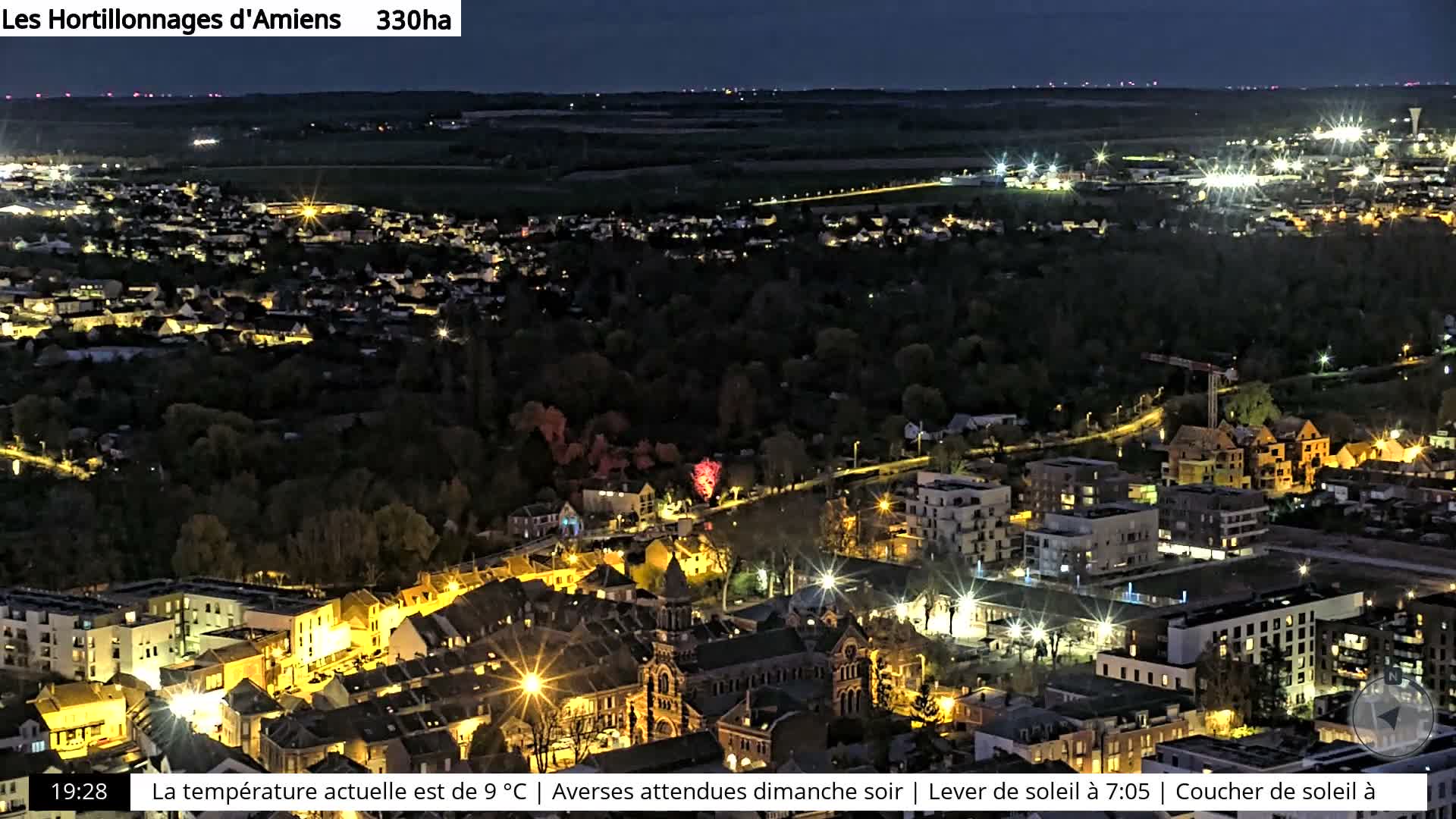 Amiens City Skyline 360 Live Cam- Amiens, Somme, Hauts-de-France, France
