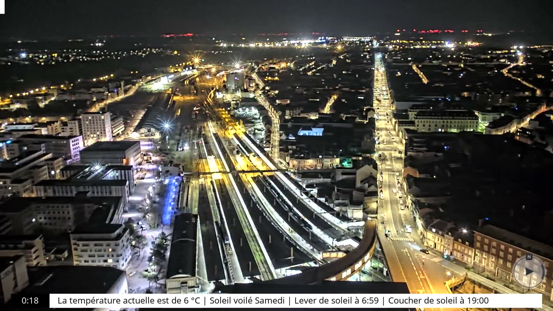 Amiens City Skyline 360 Live Cam- Amiens, Somme, Hauts-de-France, France