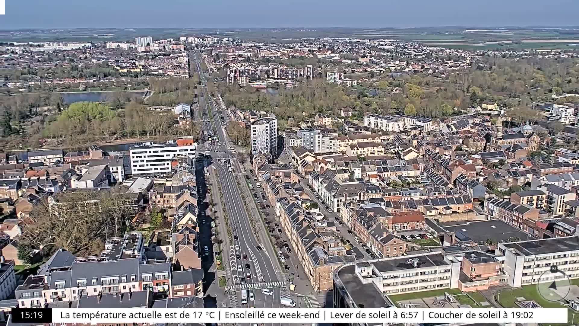 Amiens City Skyline 360 Live Cam- Amiens, Somme, Hauts-de-France, France