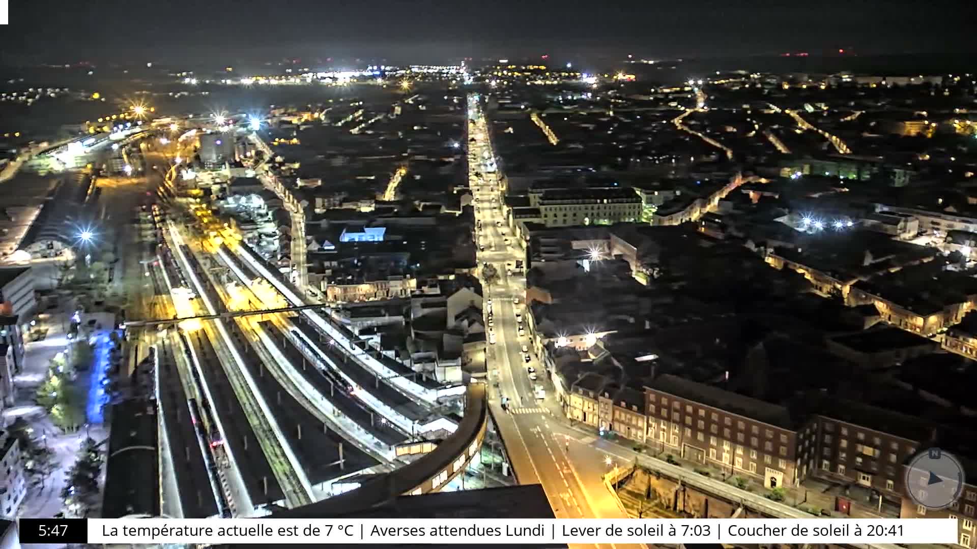 Amiens City Skyline 360 Live Cam- Amiens, Somme, Hauts-de-France, France