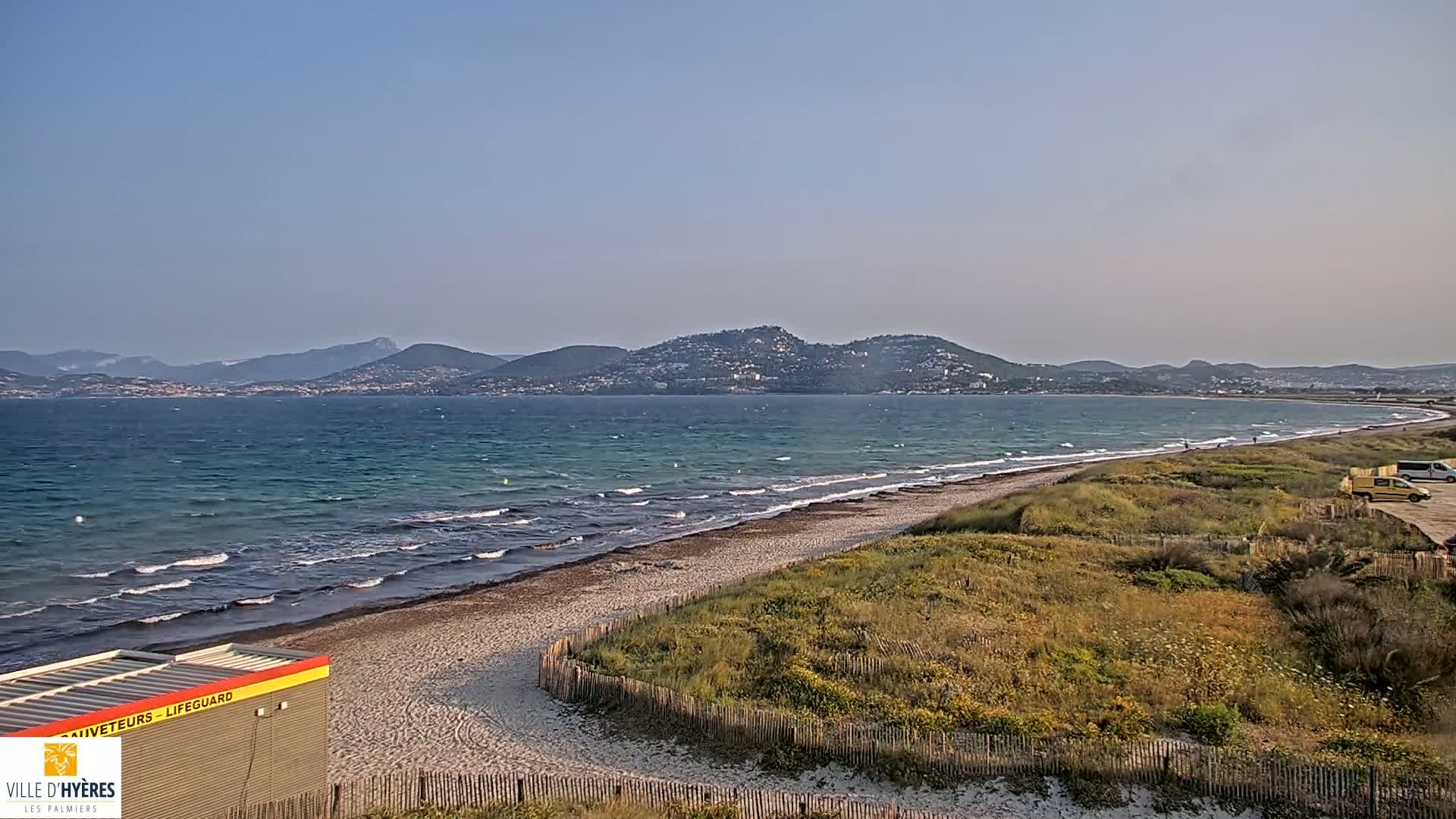 Hyeres - Plage dees Estagnets Beach Live Cam - Toulon, Var, Provence-Alpes-Cote d’Azur, France