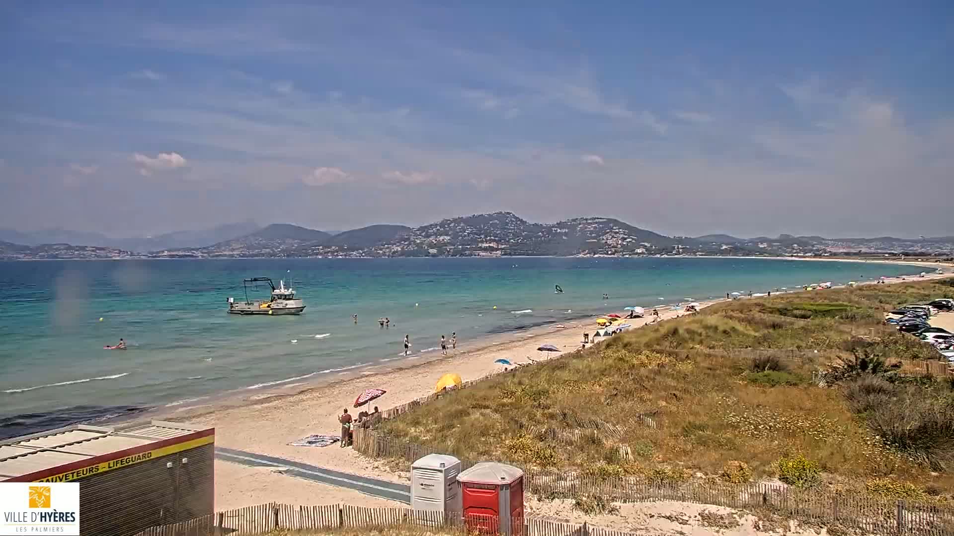 Hyeres - Plage dees Estagnets Beach Live Cam - Toulon, Var, Provence-Alpes-Cote d’Azur, France