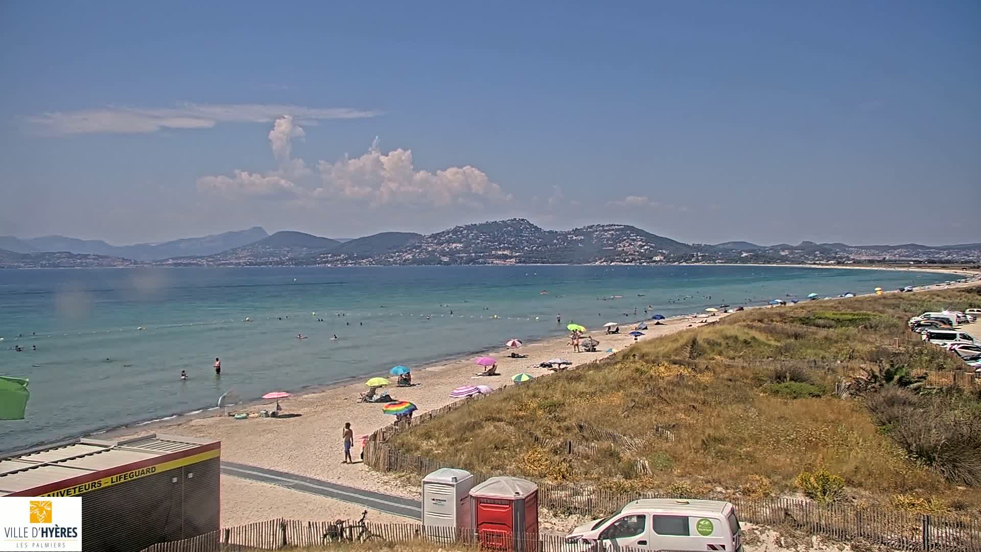 Hyeres - Plage dees Estagnets Beach Live Cam - Toulon, Var, Provence-Alpes-Cote d’Azur, France