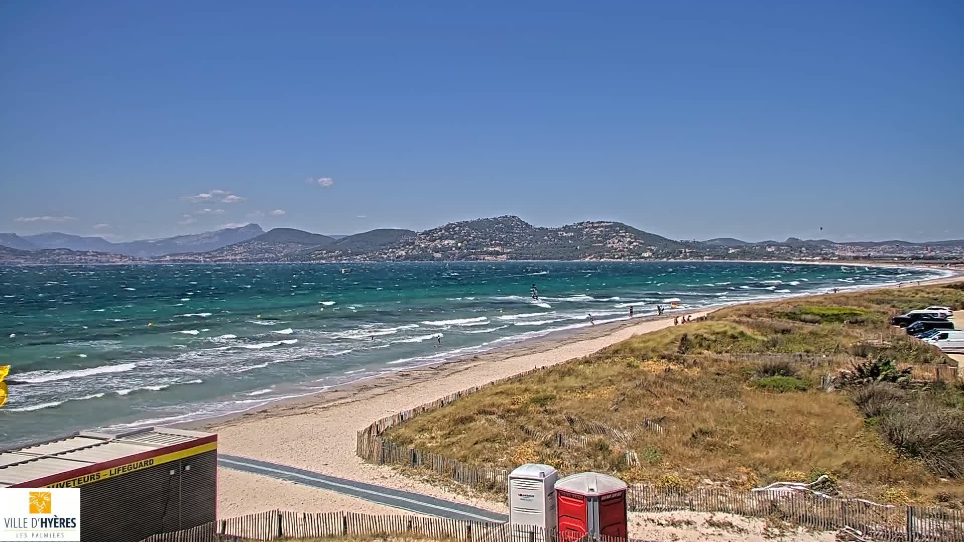 Hyeres - Plage dees Estagnets Beach Live Cam - Toulon, Var, Provence-Alpes-Cote d’Azur, France
