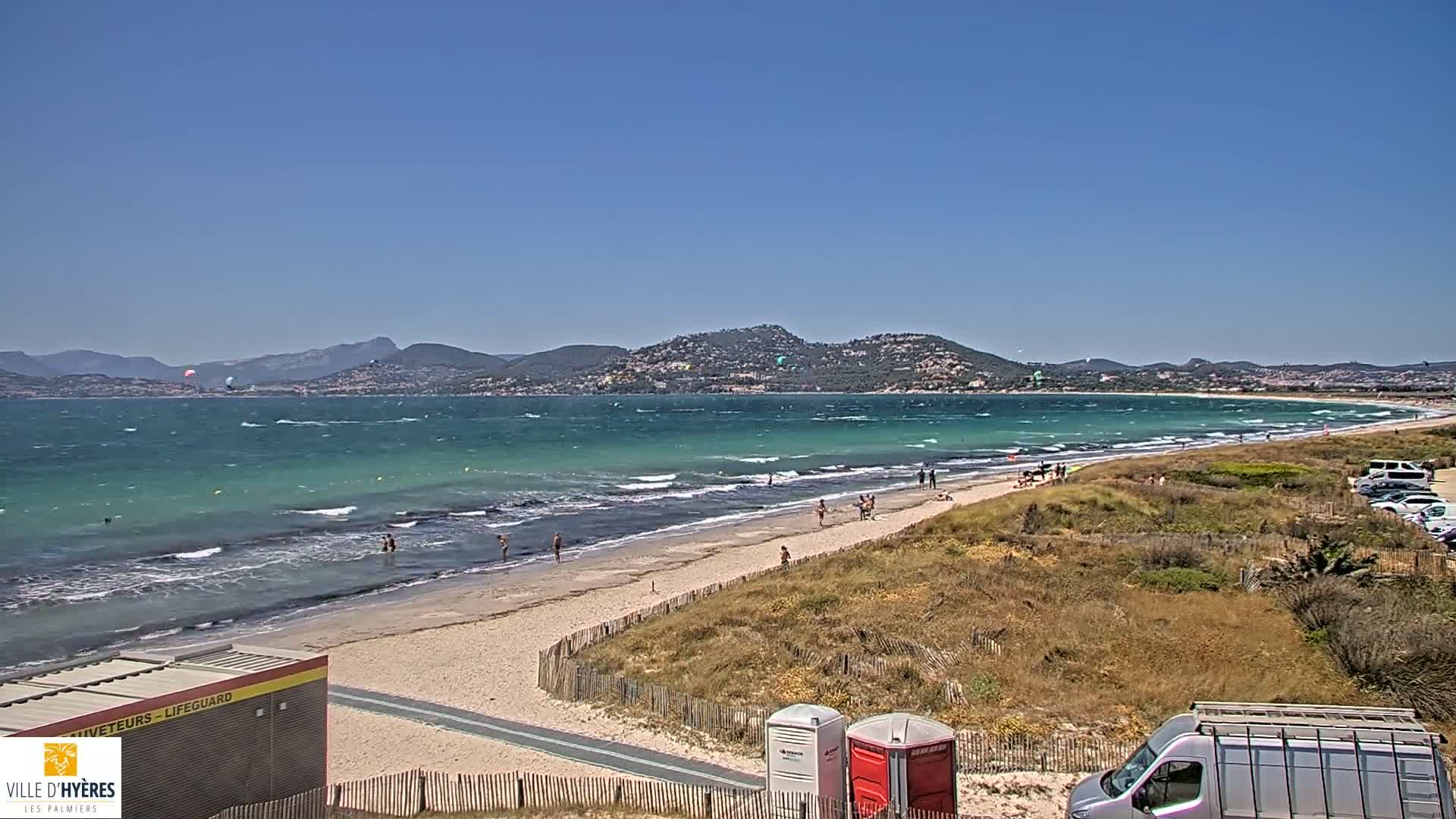 Hyeres - Plage dees Estagnets Beach Live Cam - Toulon, Var, Provence-Alpes-Cote d’Azur, France