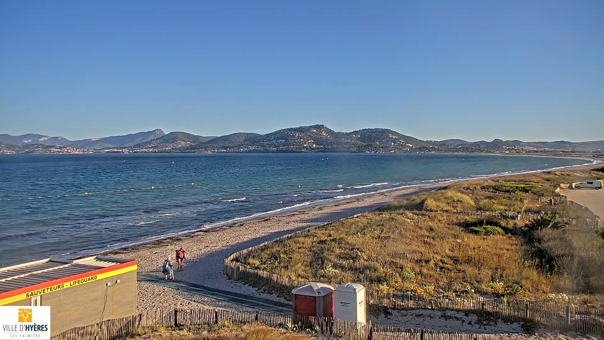 Hyeres - Plage dees Estagnets Beach Live Cam - Toulon, Var, Provence-Alpes-Cote d’Azur, France