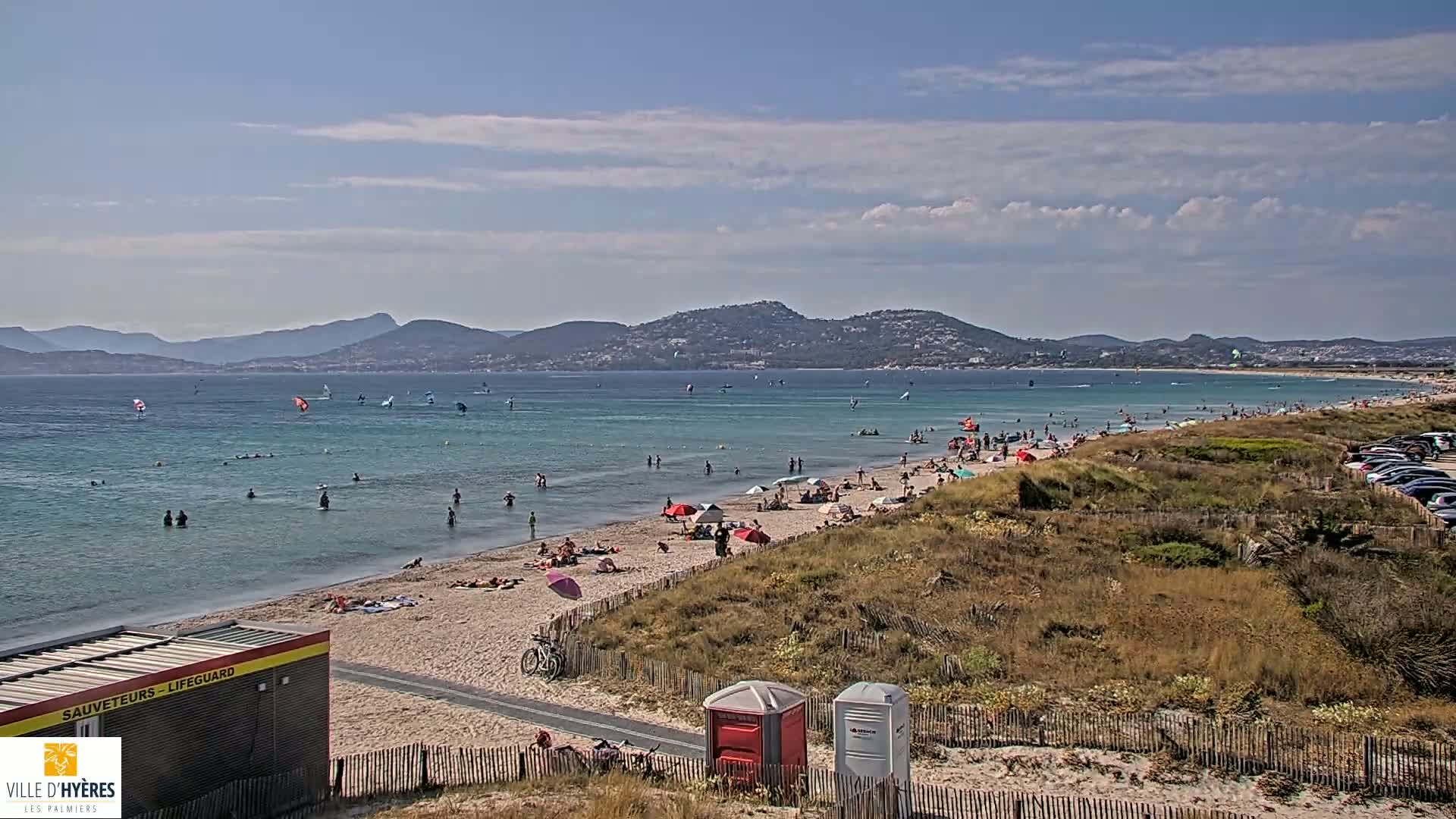 Hyeres - Plage dees Estagnets Beach Live Cam - Toulon, Var, Provence-Alpes-Cote d’Azur, France