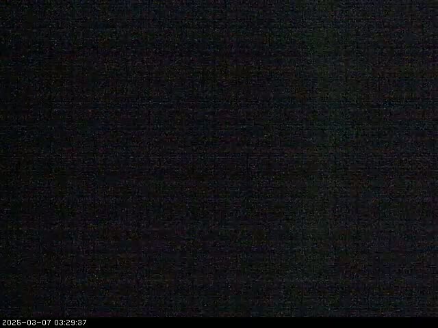 The image shows a completely dark, grainy scene.