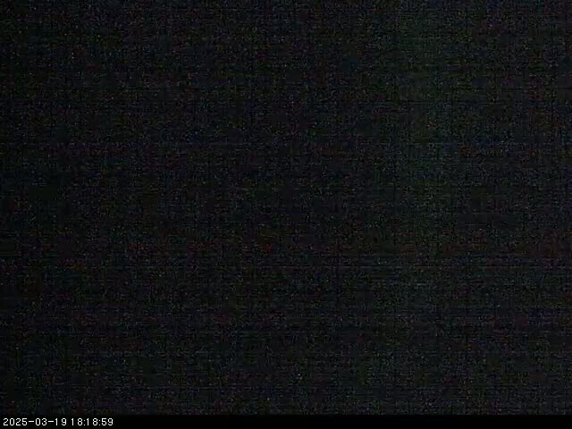 The image shows a completely black screen with subtle grain.