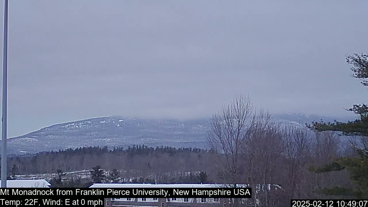 A snow-covered mountain range is visible in the distance under an overcast sky.