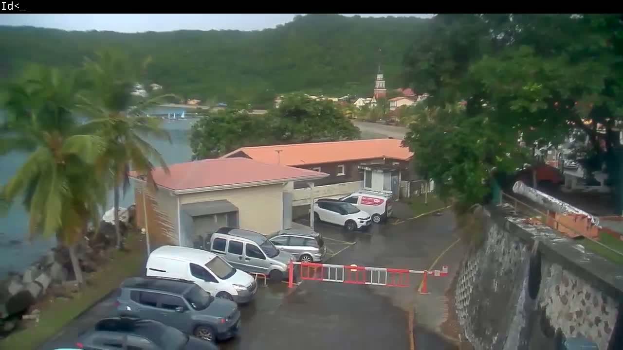 Several boats are at anchor on a calm, sunny body of water.