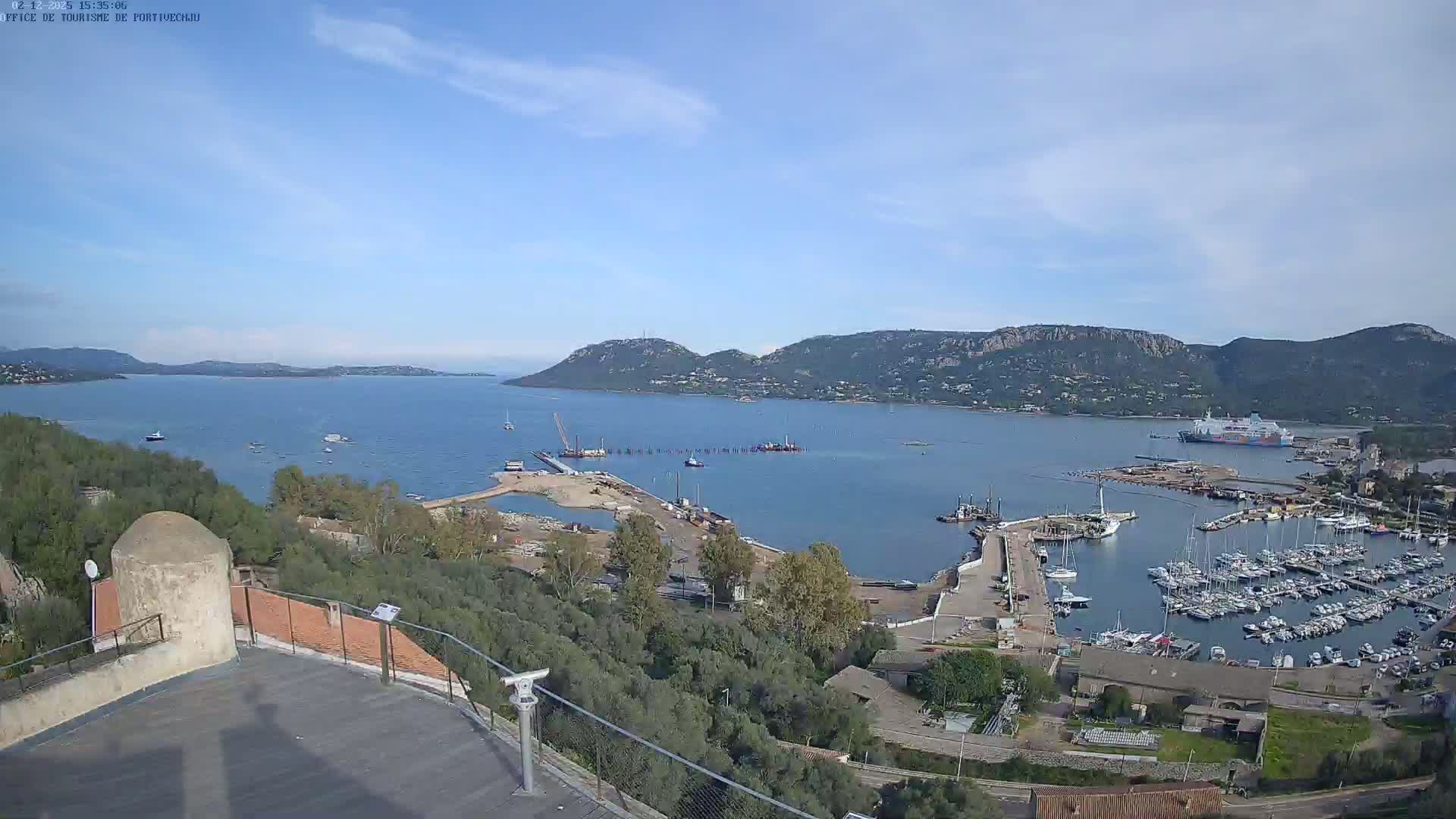 Corse (Corsica), Porto Vecchio Coast & Port  Live Cam -  Sartene, Corse-du-Sud, Corse, France