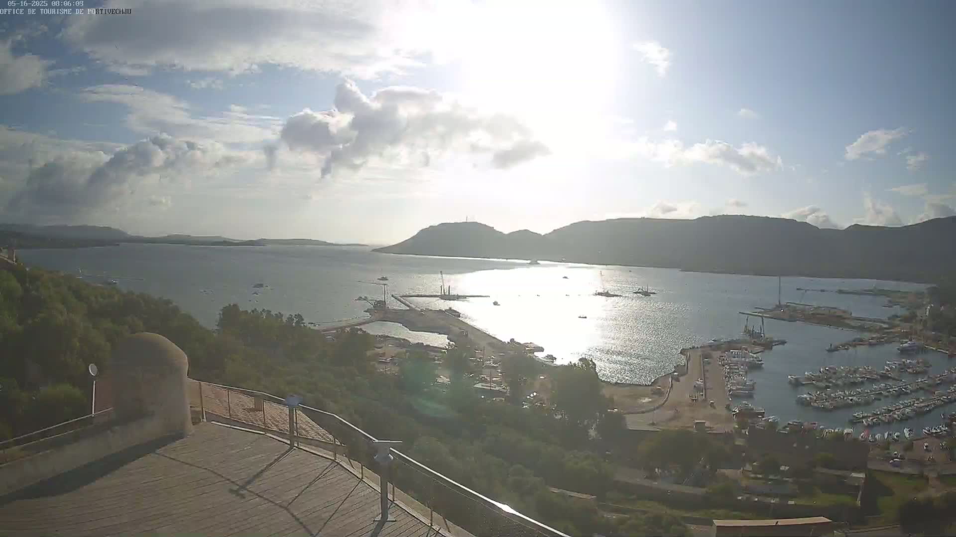 Corse (Corsica), Porto Vecchio Coast & Port  Live Cam -  Sartene, Corse-du-Sud, Corse, France