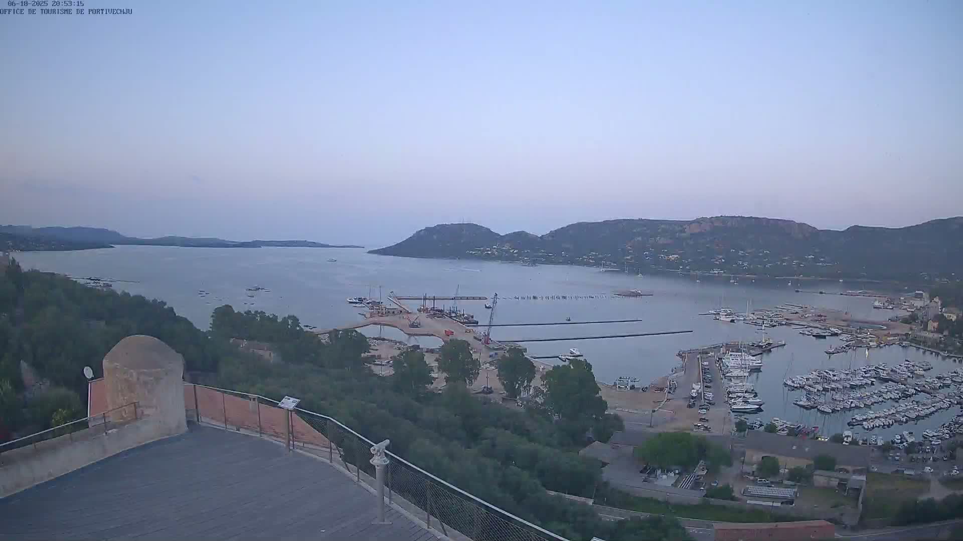 Corse (Corsica), Porto Vecchio Coast & Port  Live Cam -  Sartene, Corse-du-Sud, Corse, France