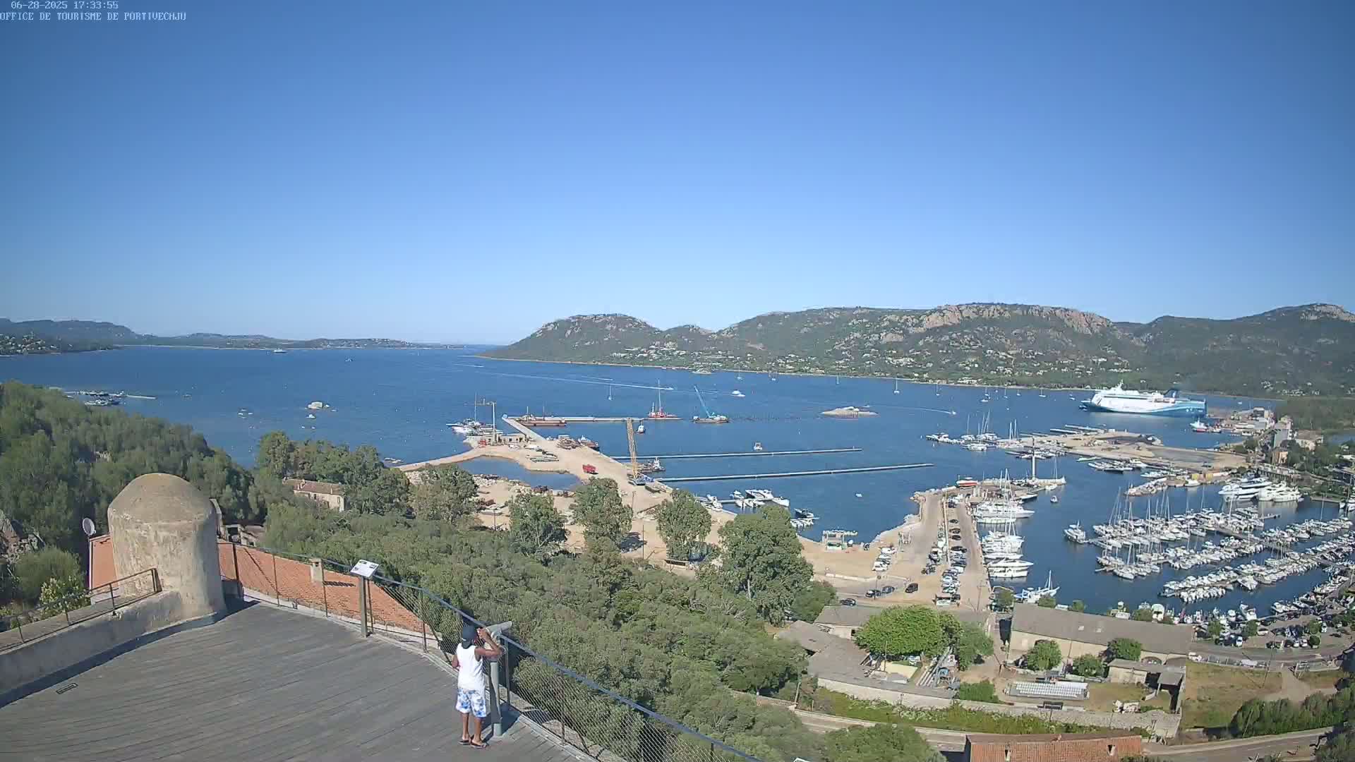 Corse (Corsica), Porto Vecchio Coast & Port  Live Cam -  Sartene, Corse-du-Sud, Corse, France