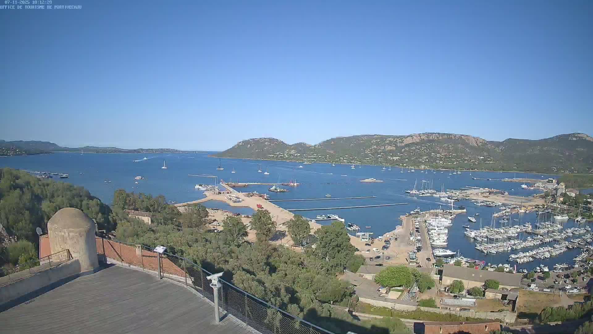 Corse (Corsica), Porto Vecchio Coast & Port  Live Cam -  Sartene, Corse-du-Sud, Corse, France