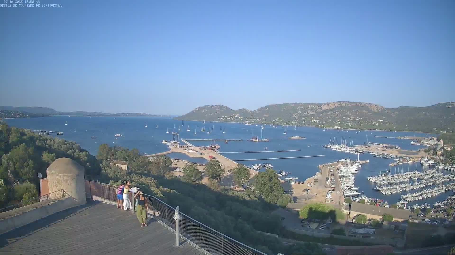 Corse (Corsica), Porto Vecchio Coast & Port  Live Cam -  Sartene, Corse-du-Sud, Corse, France