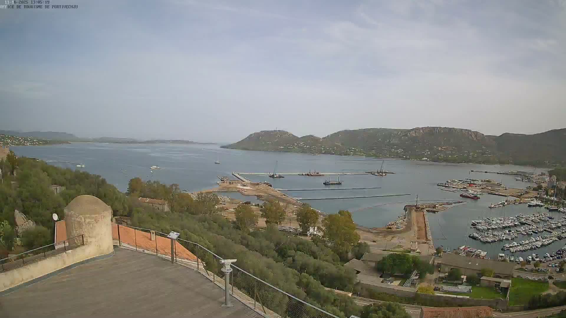 Corse (Corsica), Porto Vecchio Coast & Port  Live Cam -  Sartene, Corse-du-Sud, Corse, France