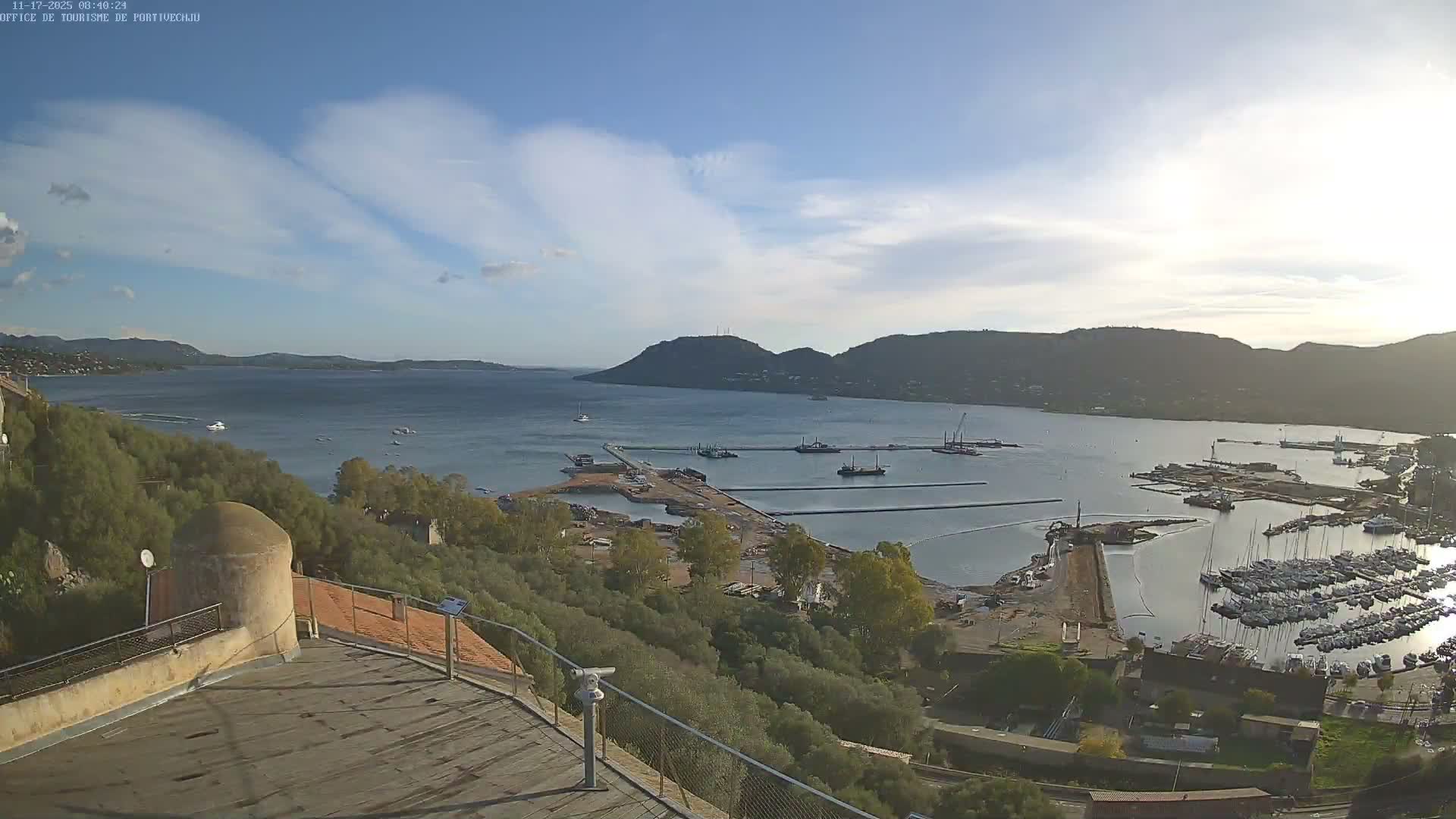 Corse (Corsica), Porto Vecchio Coast & Port  Live Cam -  Sartene, Corse-du-Sud, Corse, France