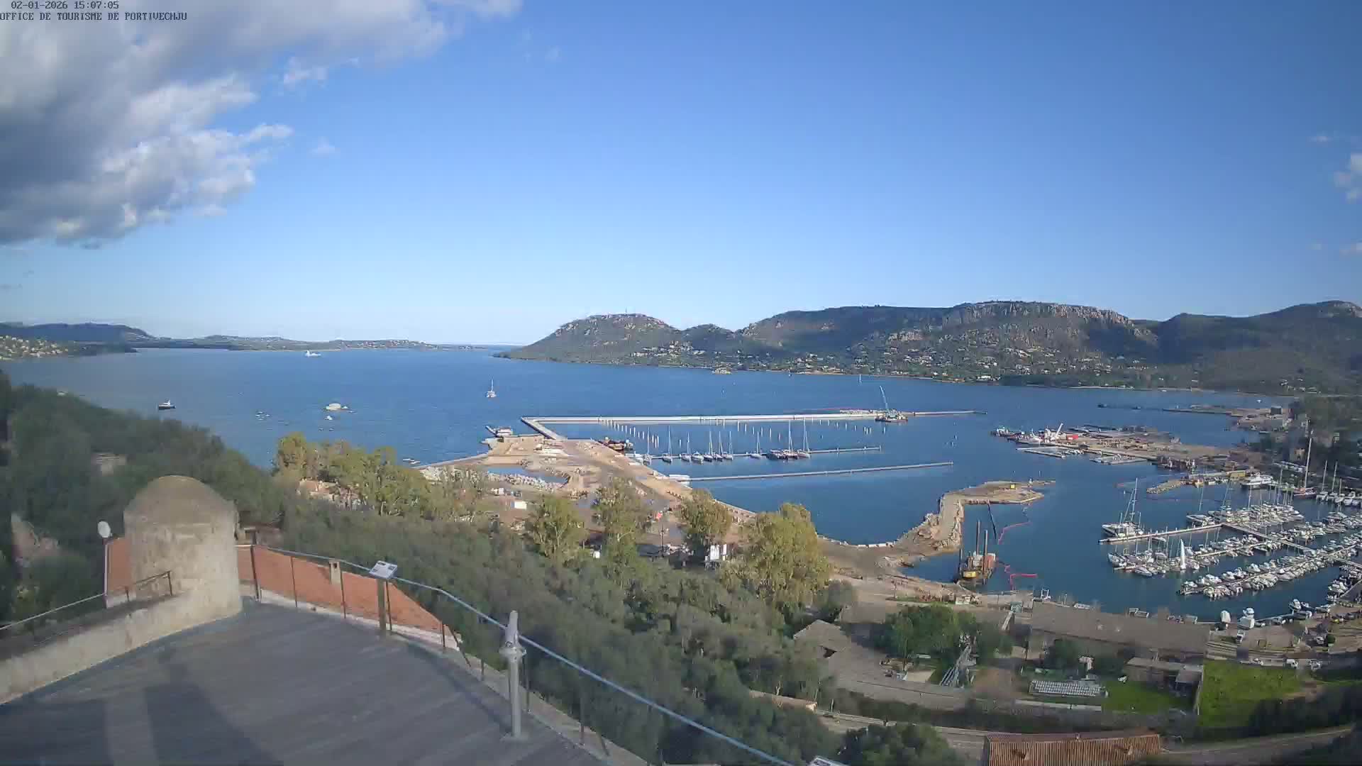 Corse (Corsica), Porto Vecchio Coast & Port  Live Cam -  Sartene, Corse-du-Sud, Corse, France