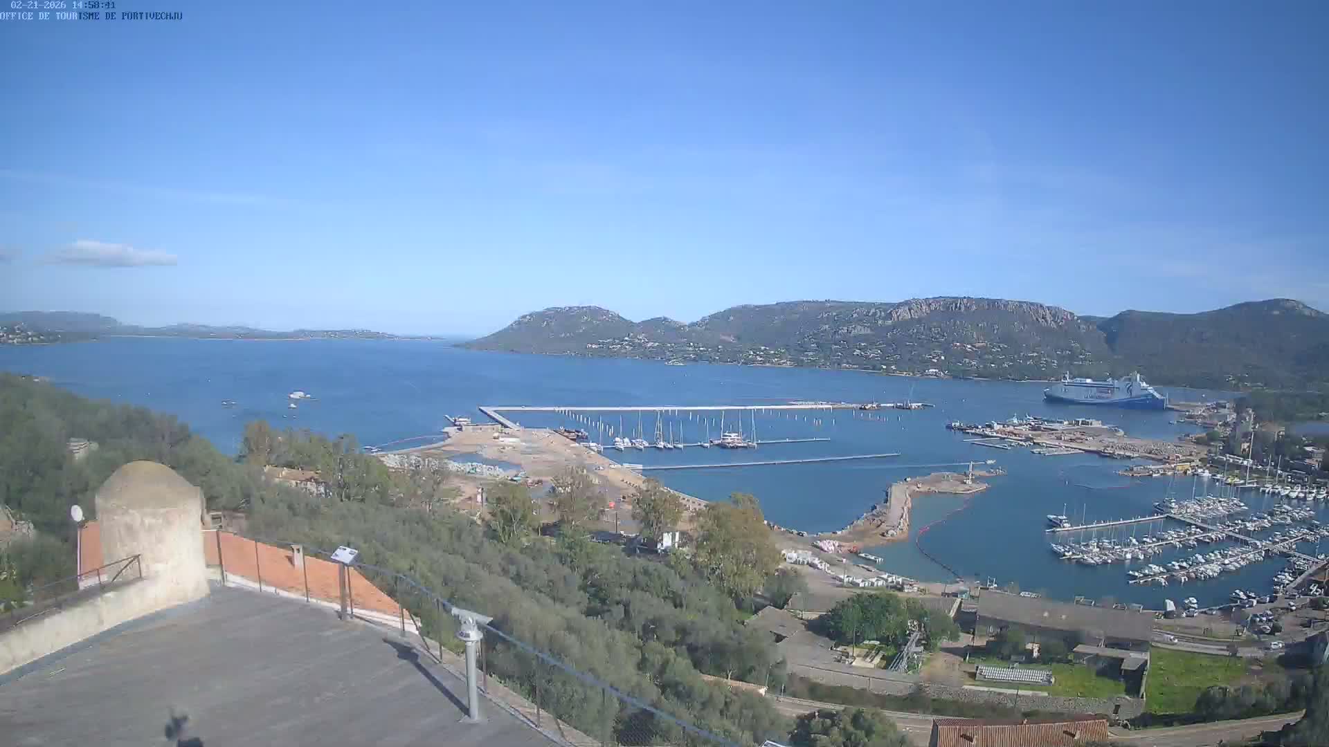 Corse (Corsica), Porto Vecchio Coast & Port  Live Cam -  Sartene, Corse-du-Sud, Corse, France