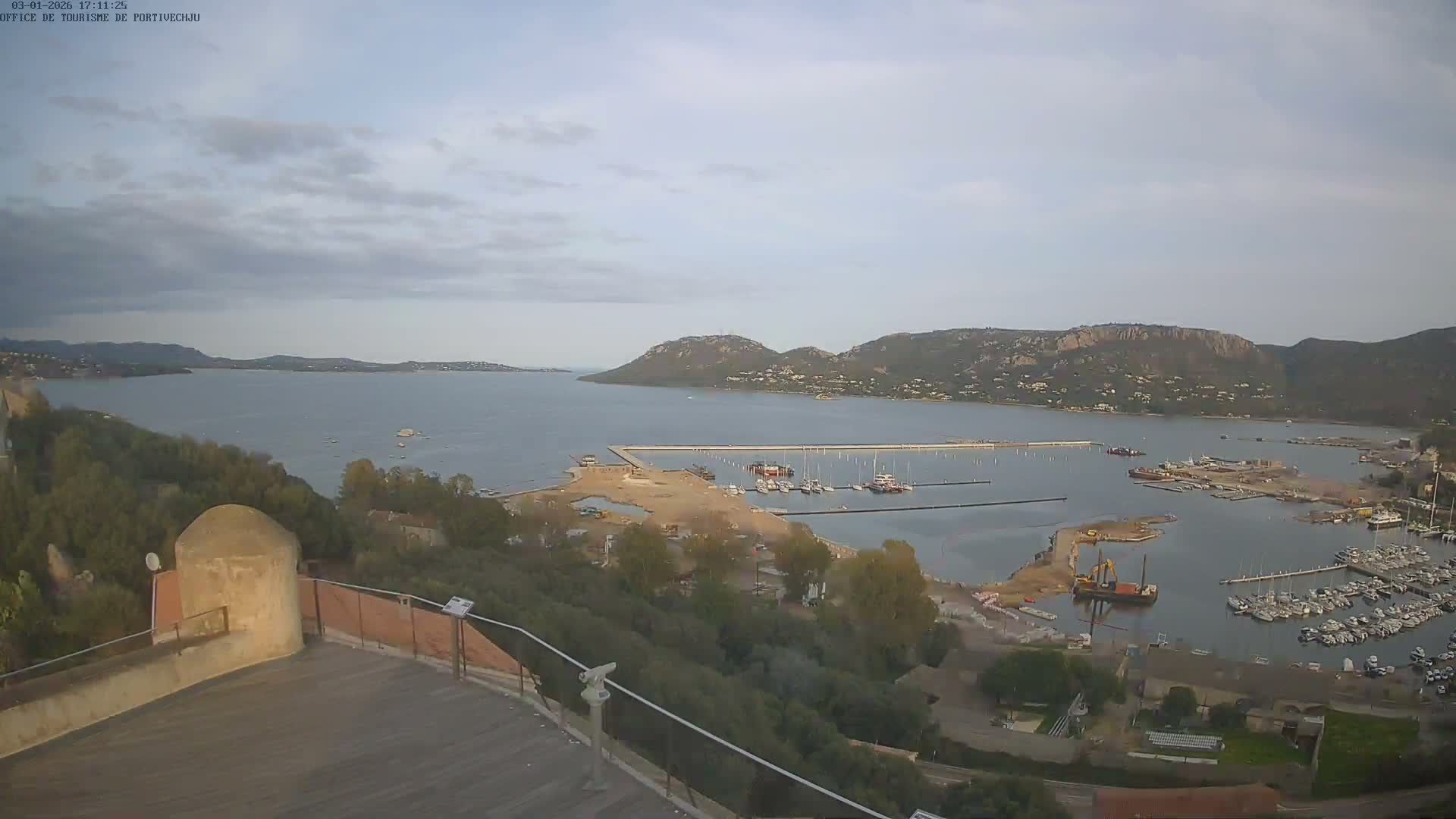 Corse (Corsica), Porto Vecchio Coast & Port  Live Cam -  Sartene, Corse-du-Sud, Corse, France