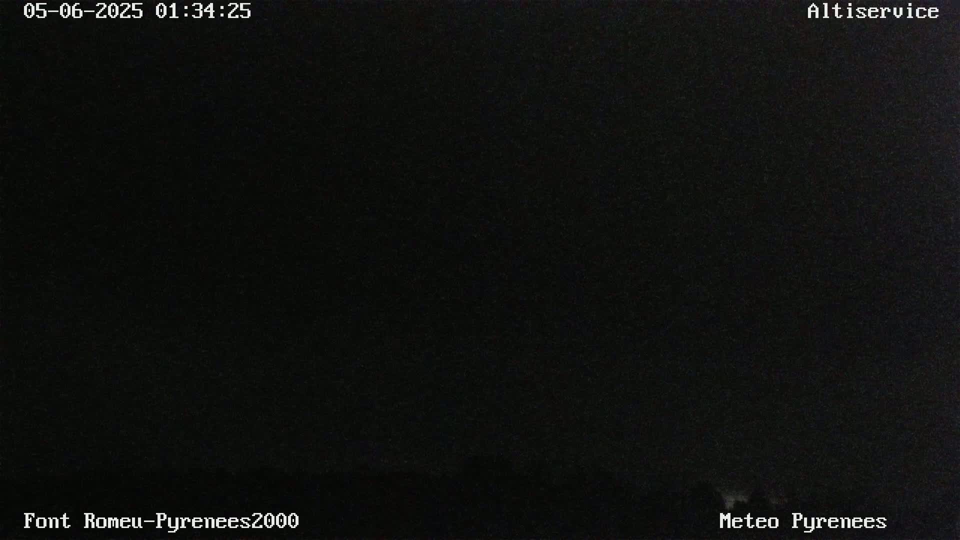 A completely dark nighttime image.