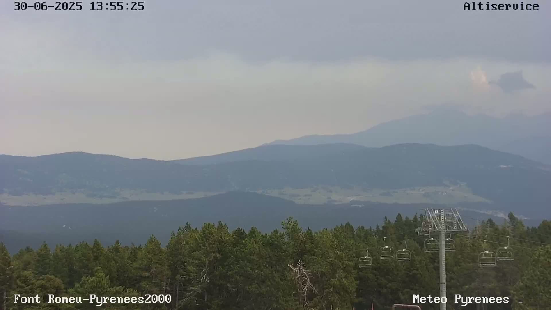 Font-Romeu Ski Slopes & Pyrenees Summits Panaromic 360 Live Cam - Prades, Pyrenees-Orientales, Occitanie, France