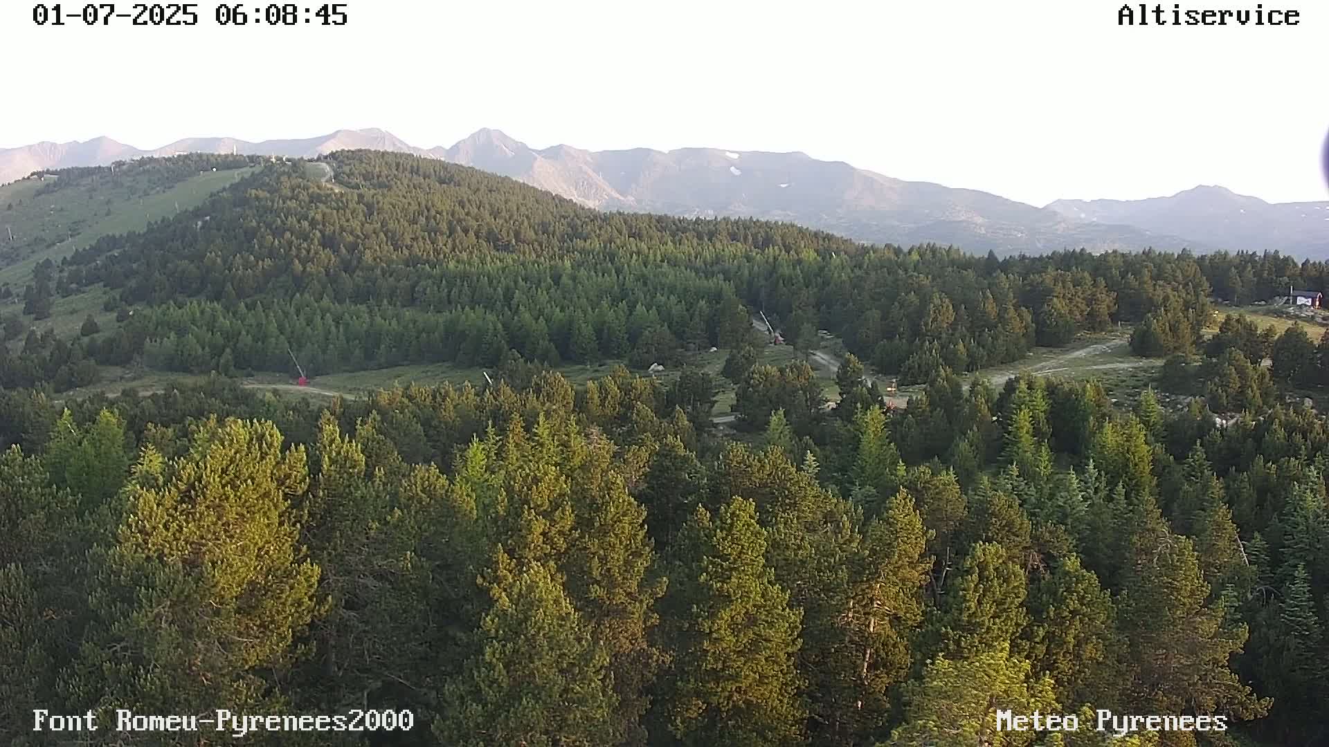 Font-Romeu Ski Slopes & Pyrenees Summits Panaromic 360 Live Cam - Prades, Pyrenees-Orientales, Occitanie, France