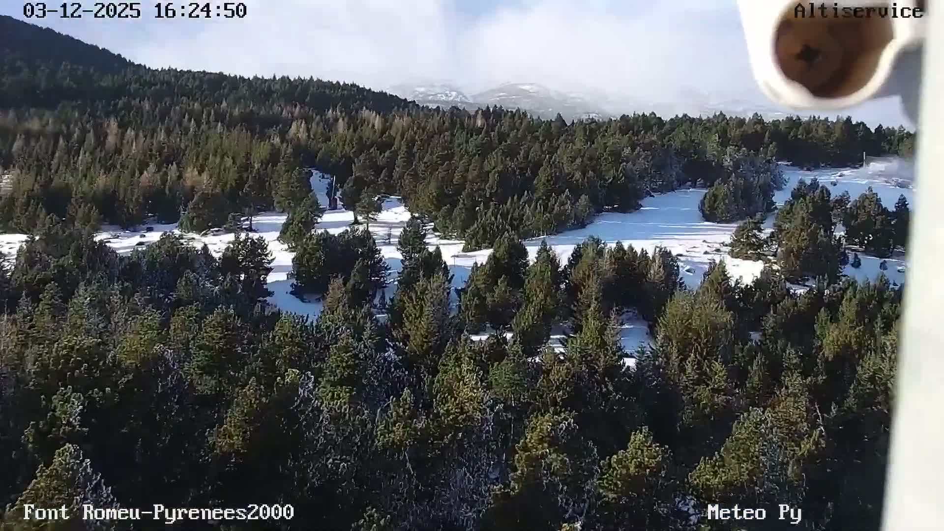 Font-Romeu Ski Slopes & Pyrenees Summits Panaromic 360 Live Cam - Prades, Pyrenees-Orientales, Occitanie, France